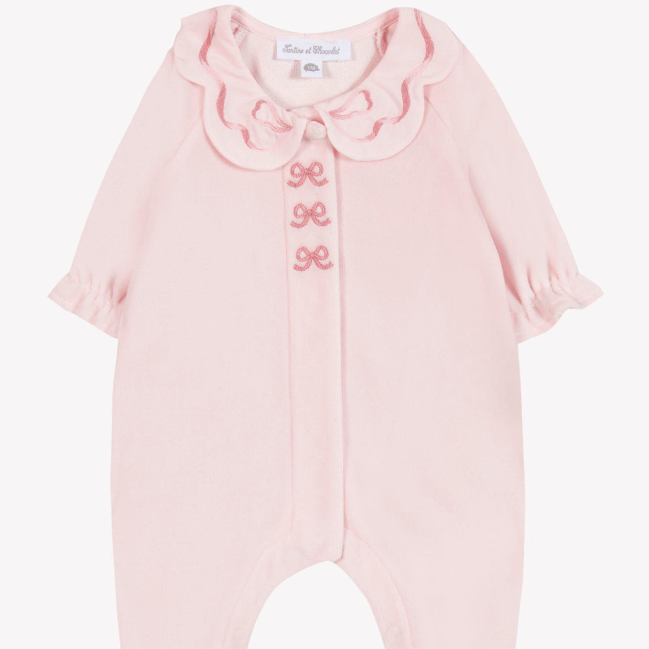 Βρεφικό φορμάκι βελούδο με φιόγκους