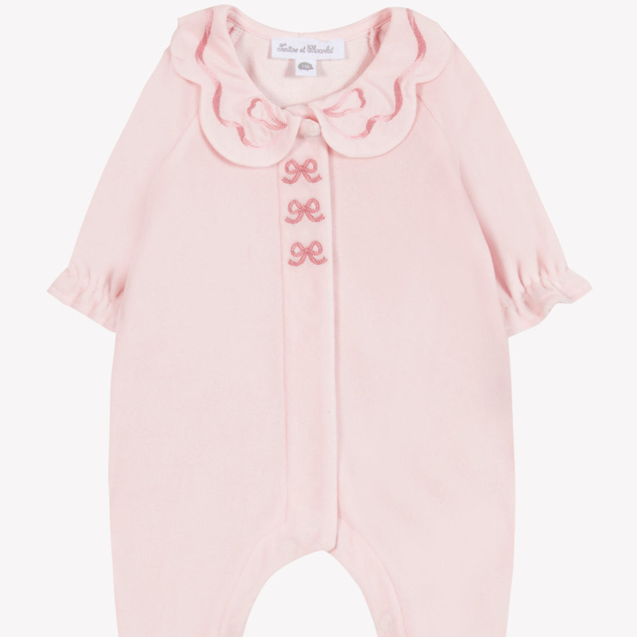 Βρεφικό φορμάκι βελούδο με φιόγκους