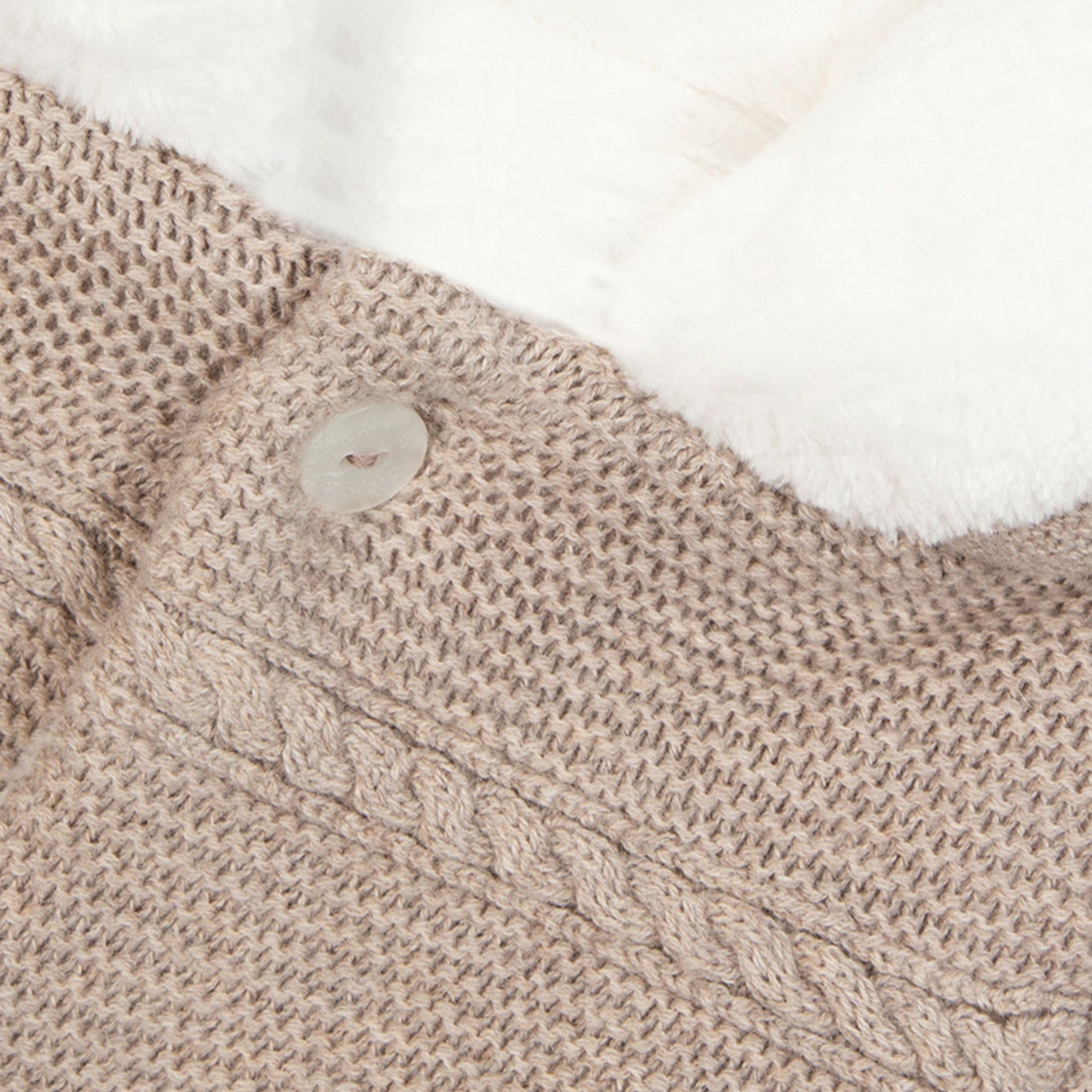 Βρεφικό πλεκτό ολόσωμο φορμάκι μπεζ