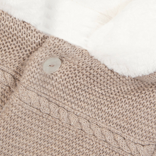 Βρεφικό πλεκτό ολόσωμο φορμάκι μπεζ