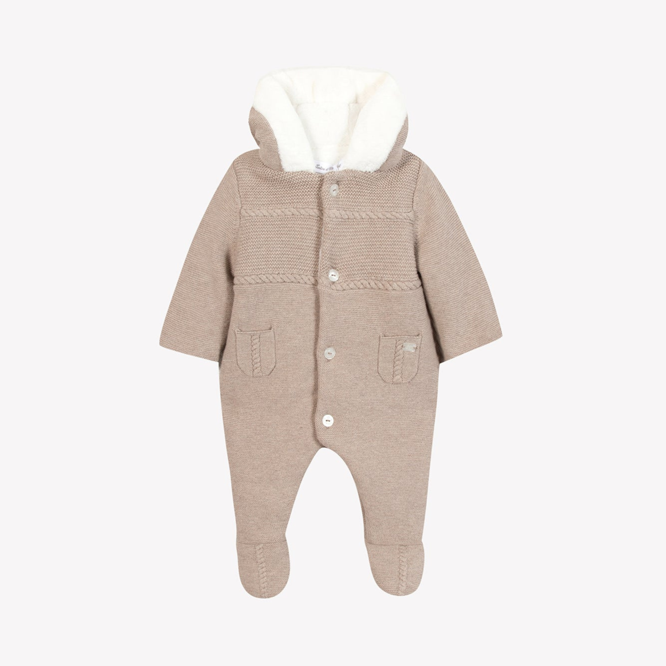 Βρεφικό πλεκτό ολόσωμο φορμάκι μπεζ