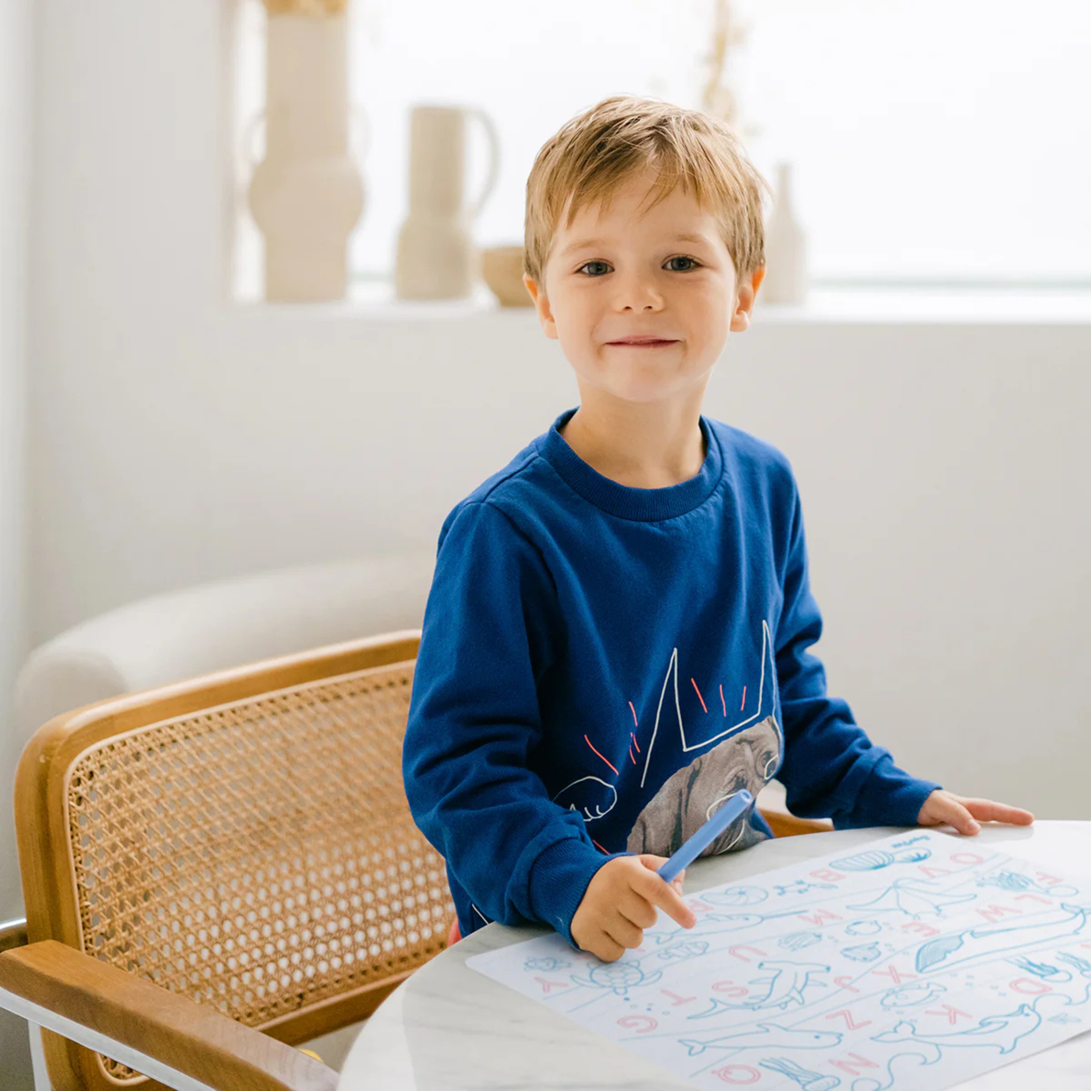 Παιδικό σουπλά σιλικόνης Ζωγραφικής διπλής όψης Γράμματα