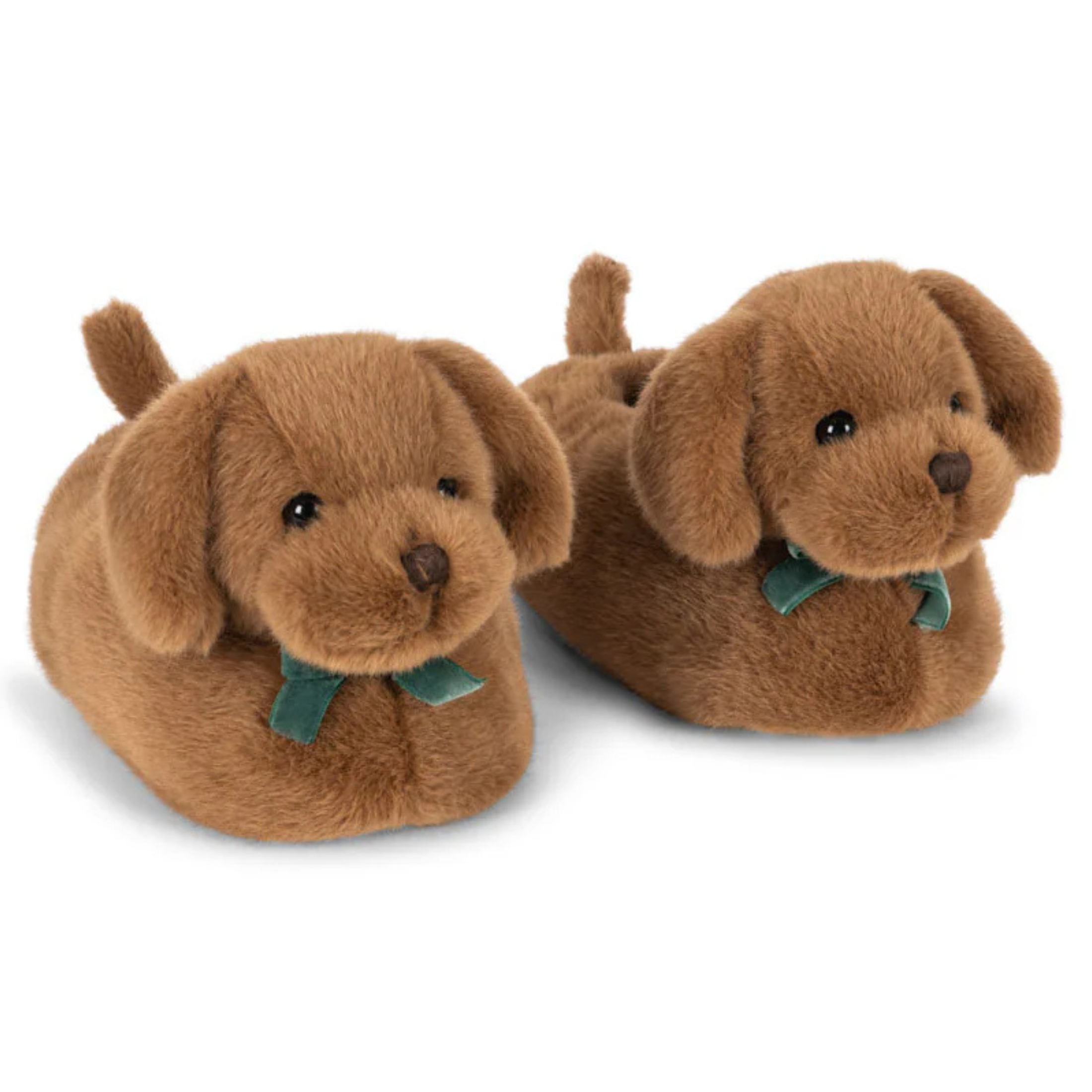 Παιδικά παντοφλάκια καφέ γούνινα Σκυλάκι Konges Slojd