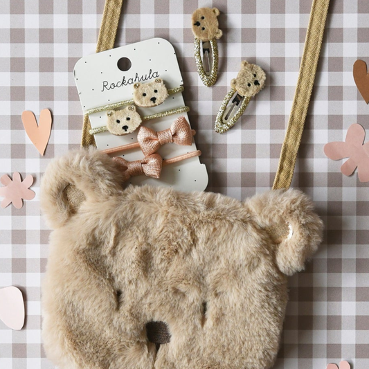 Παιδικά λαστιχάκια μαλλιών Teddy Bear and Bow