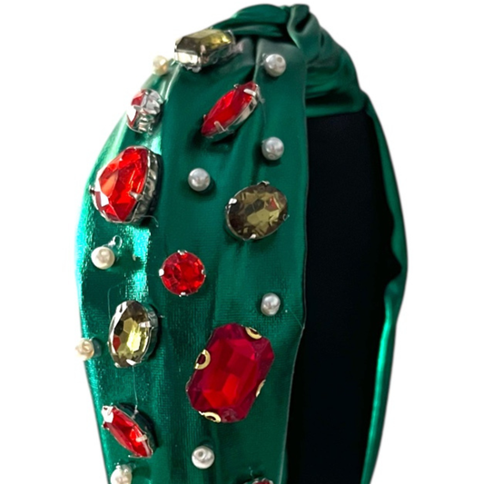 Παιδική στέκα μαλλιών χριστουγεννιάτικη πράσινη μεταλλιζέ Jomalmi Kids