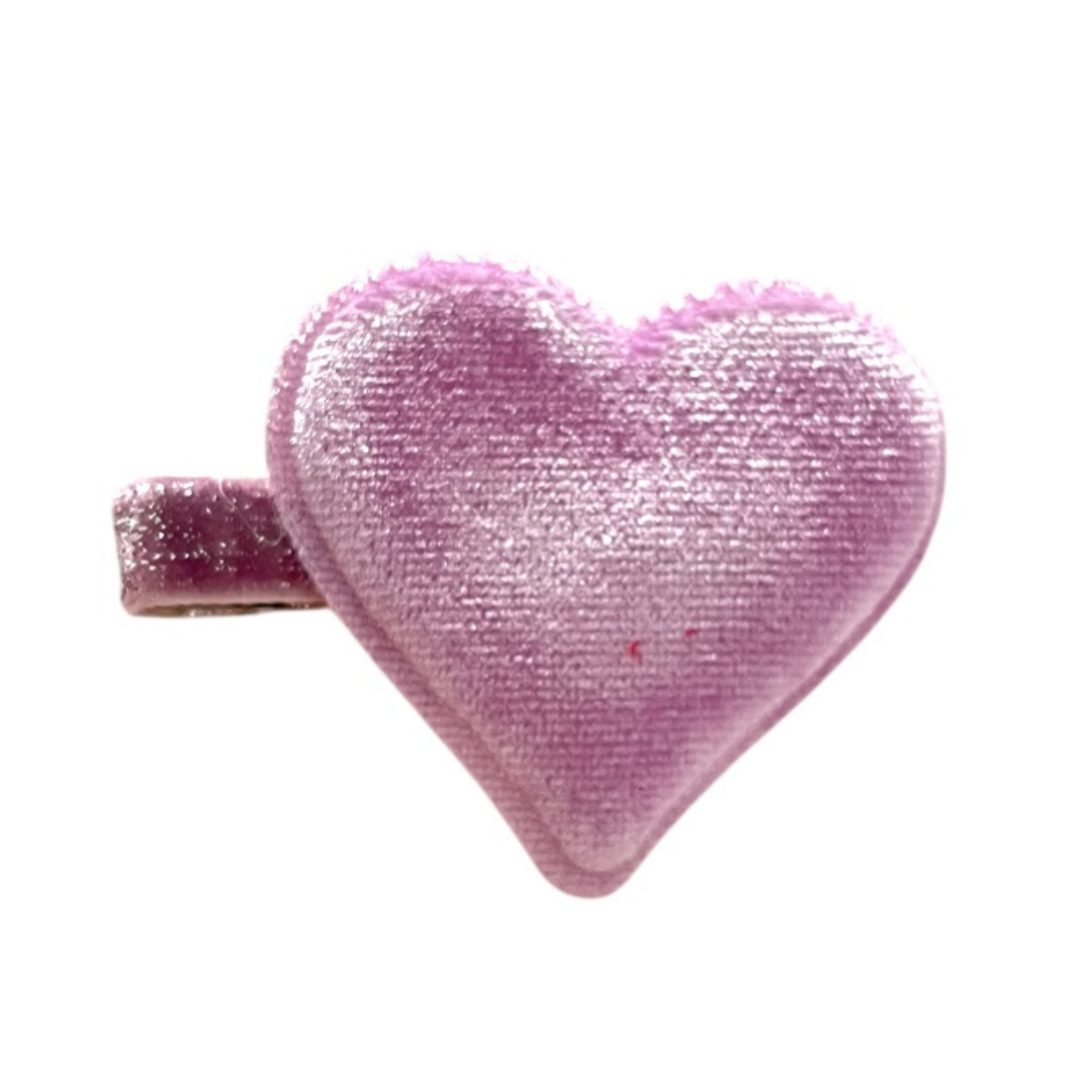 Παιδική στέκα και κλιπ μαλλιών με καρδιές μωβ βελούδο Perle D'azur