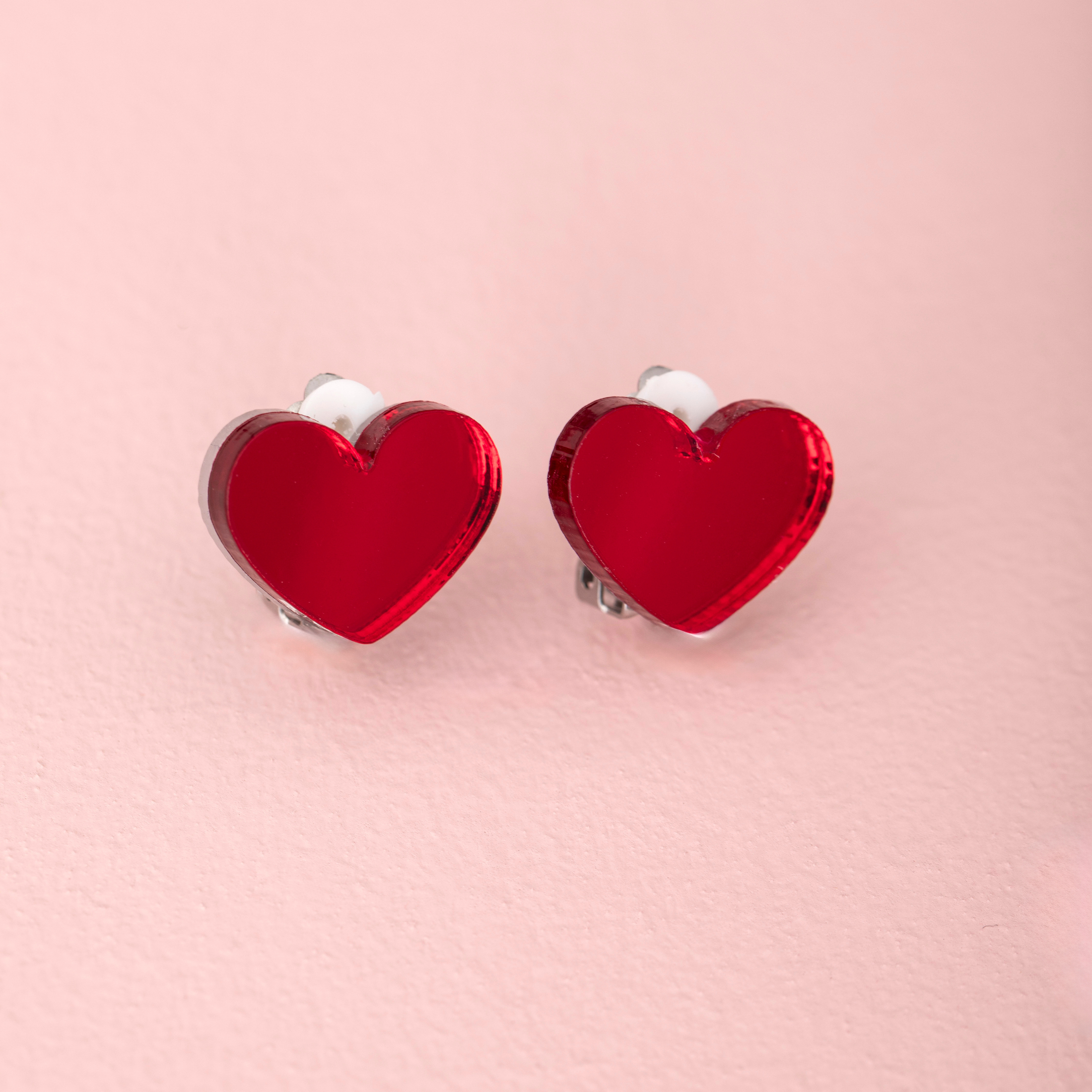 Παιδικά σκουλαρίκια με κλιπ Hearts Perle D'azur x Mini Cools