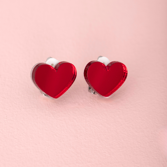 Παιδικά σκουλαρίκια με κλιπ Hearts Perle D'azur x Mini Cools