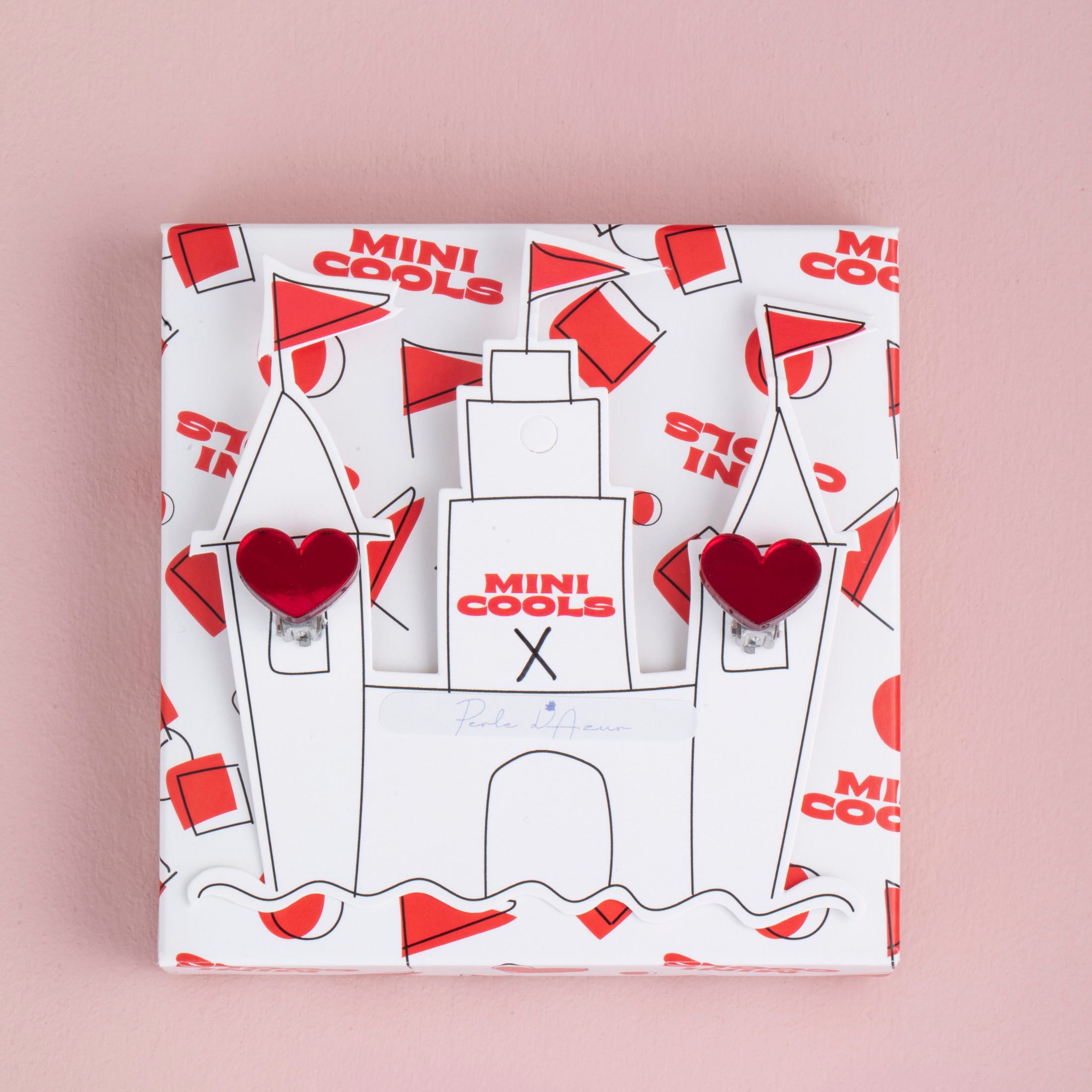 Παιδικά σκουλαρίκια με κλιπ Hearts Perle D'azur x Mini Cools