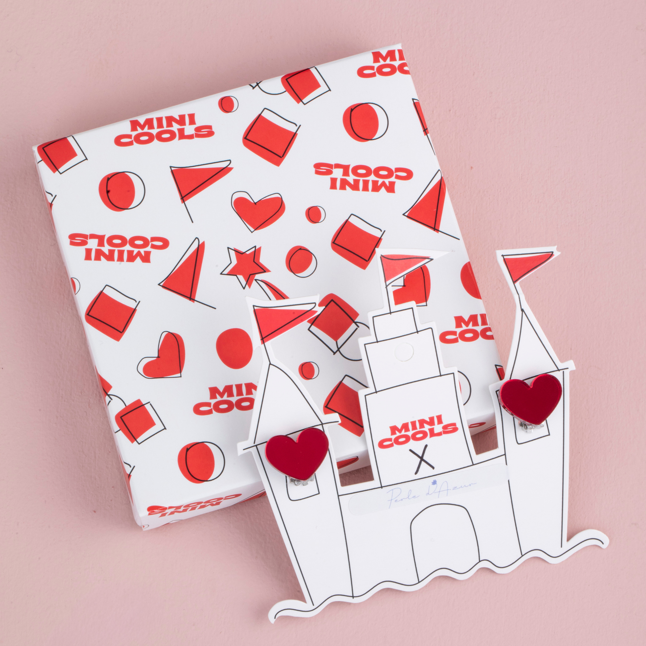 Παιδικά σκουλαρίκια με κλιπ Hearts Perle D'azur x Mini Cools