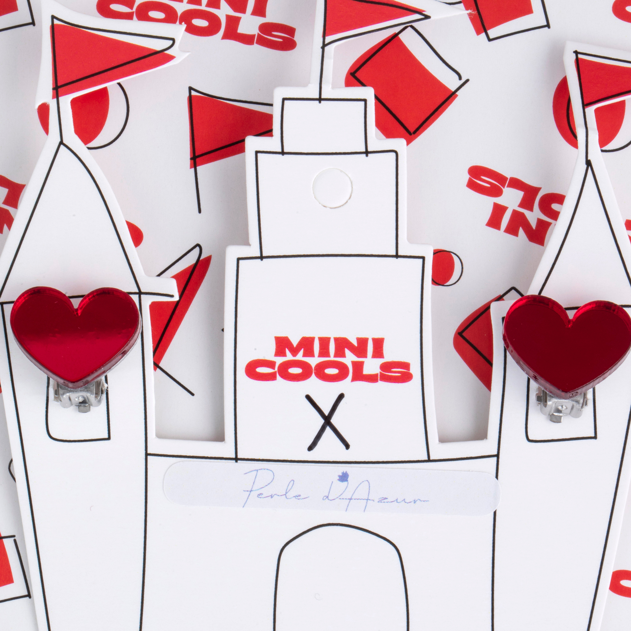 Παιδικά σκουλαρίκια με κλιπ Hearts Perle D'azur x Mini Cools