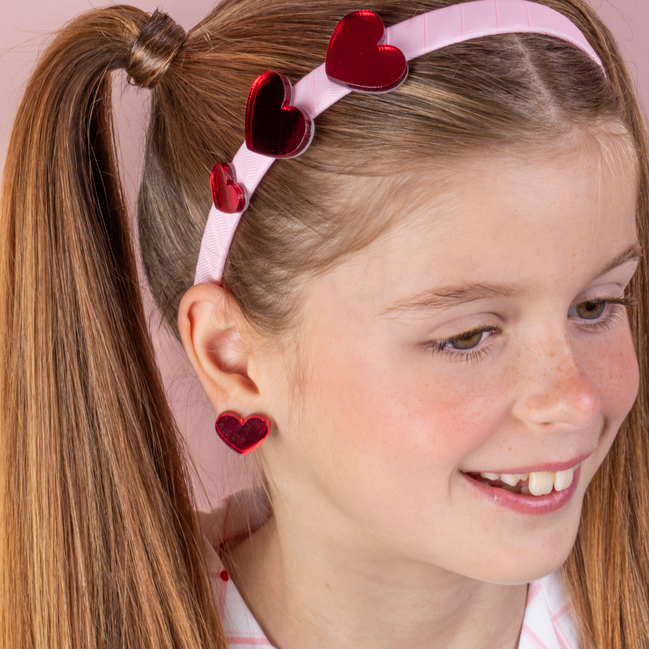 Παιδικά σκουλαρίκια με κλιπ Hearts Perle D'azur x Mini Cools