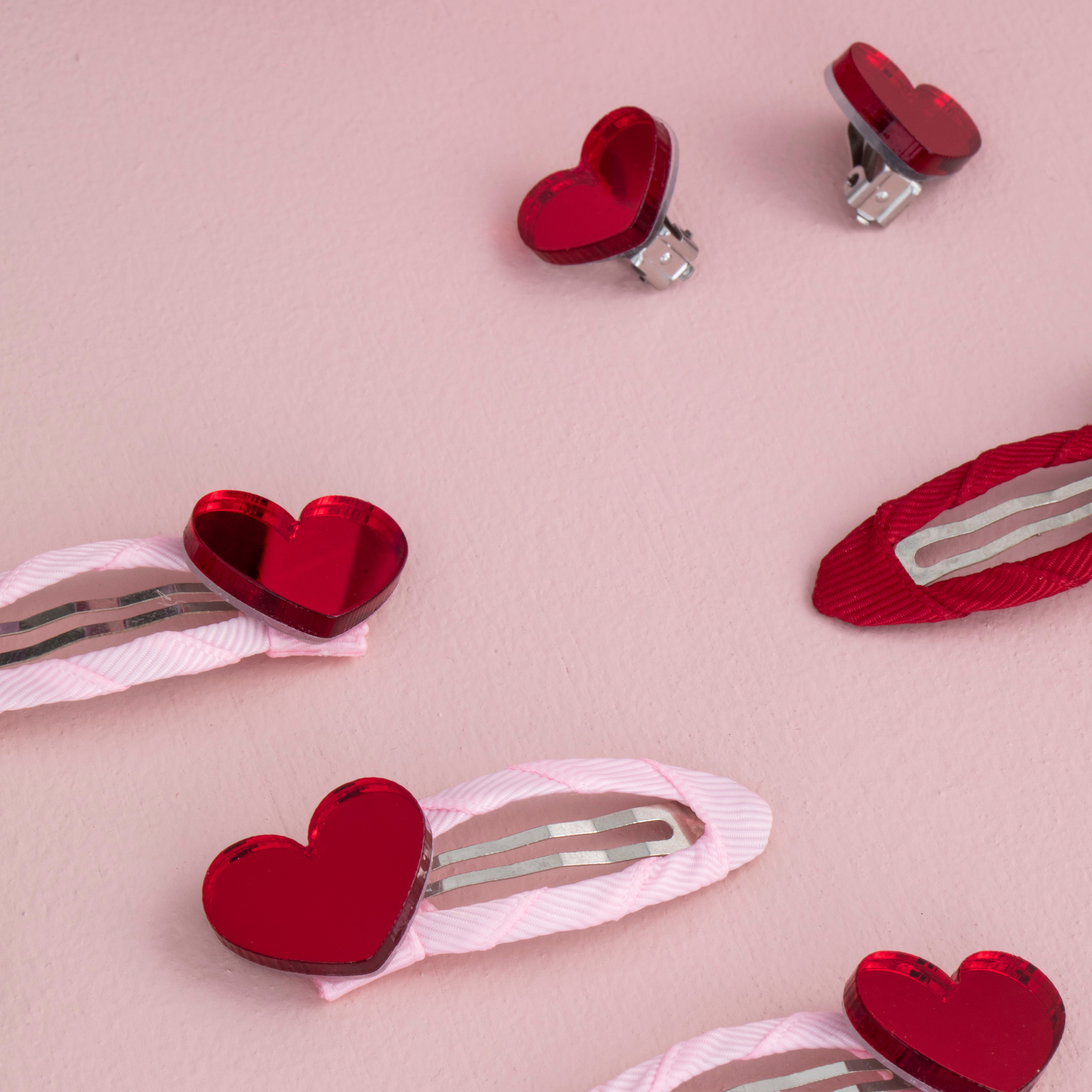 Παιδικά σκουλαρίκια με κλιπ Hearts Perle D'azur x Mini Cools