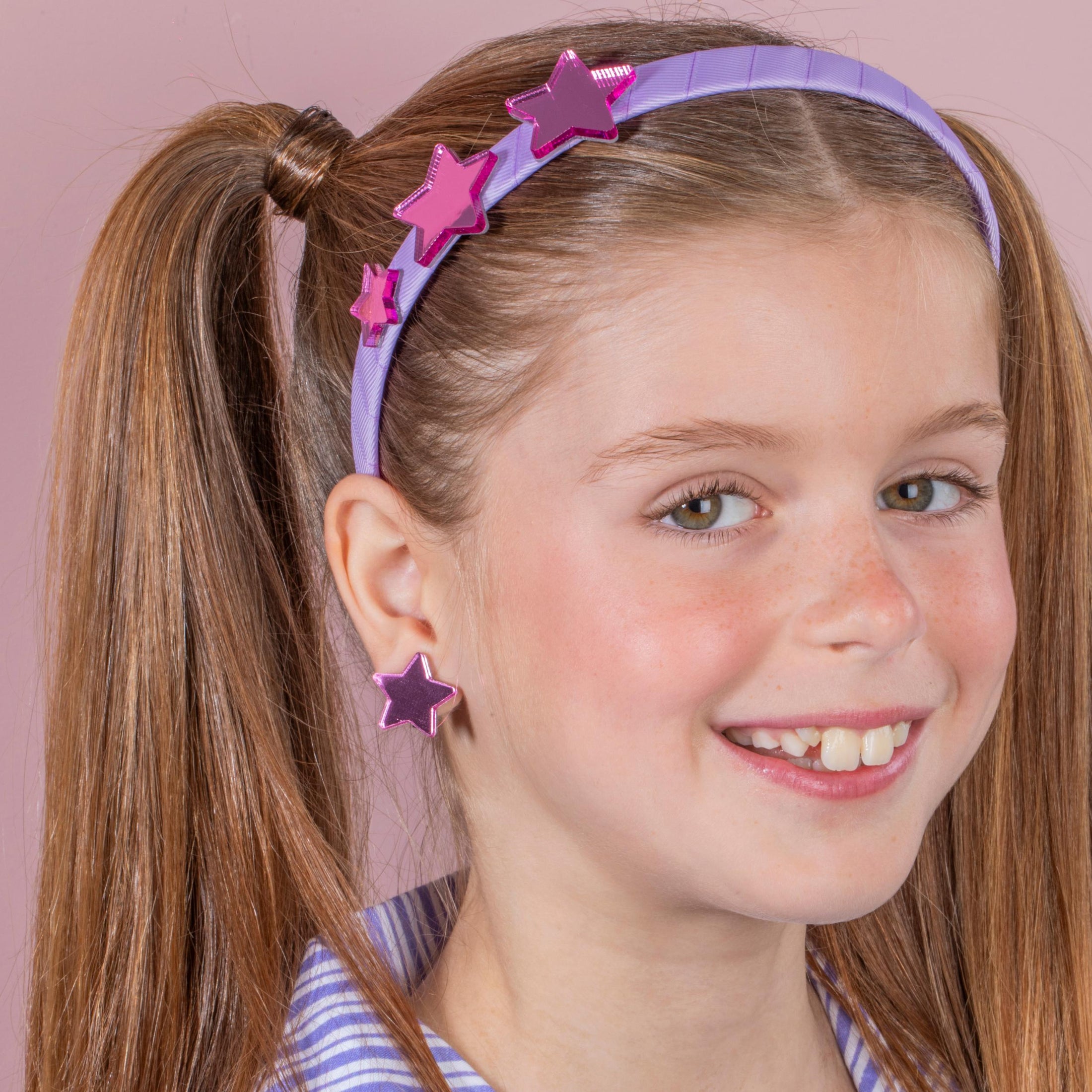 Παιδικά σκουλαρίκια με κλιπ Stars Perle D'azur x Mini Cools