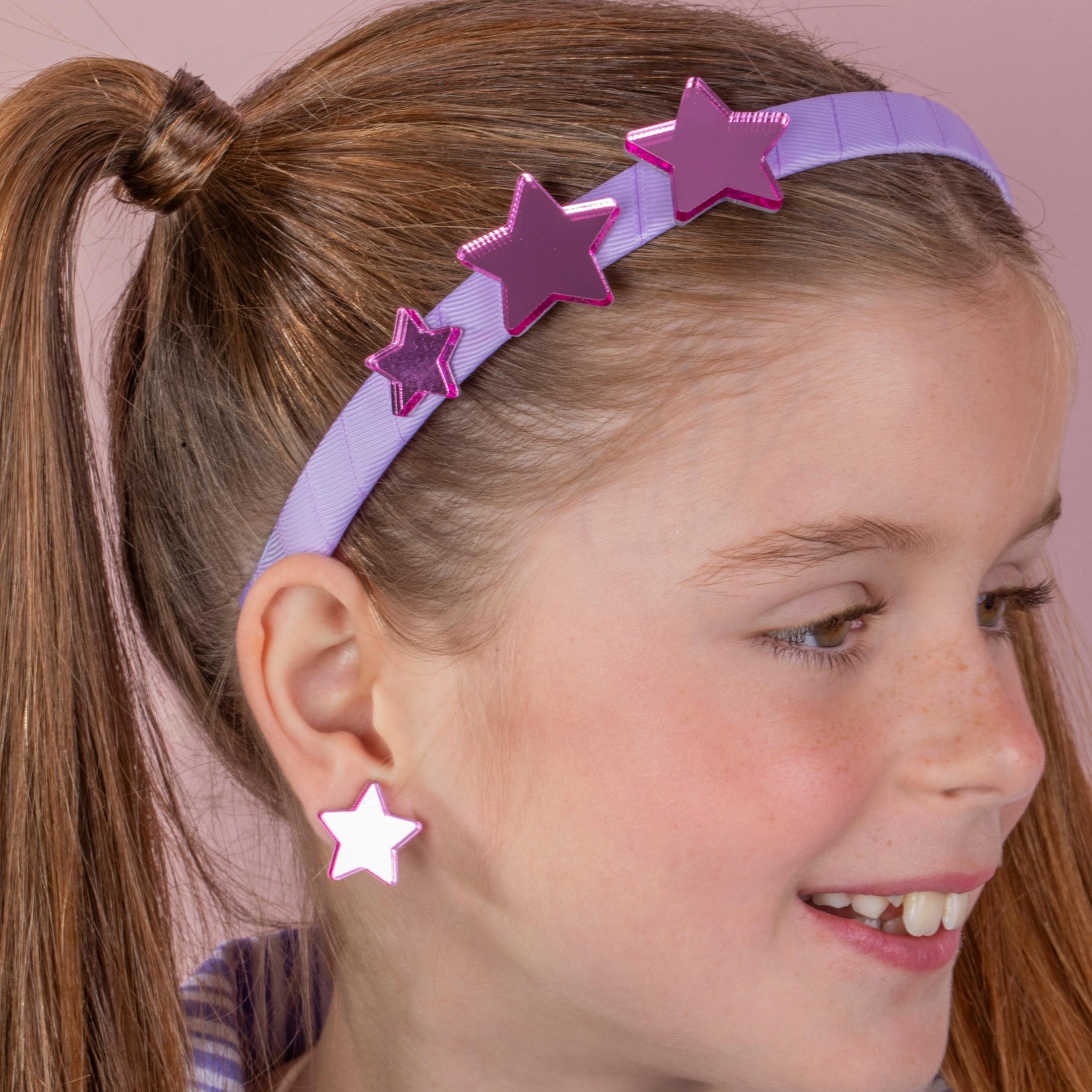 Παιδικά σκουλαρίκια με κλιπ Stars Perle D'azur x Mini Cools