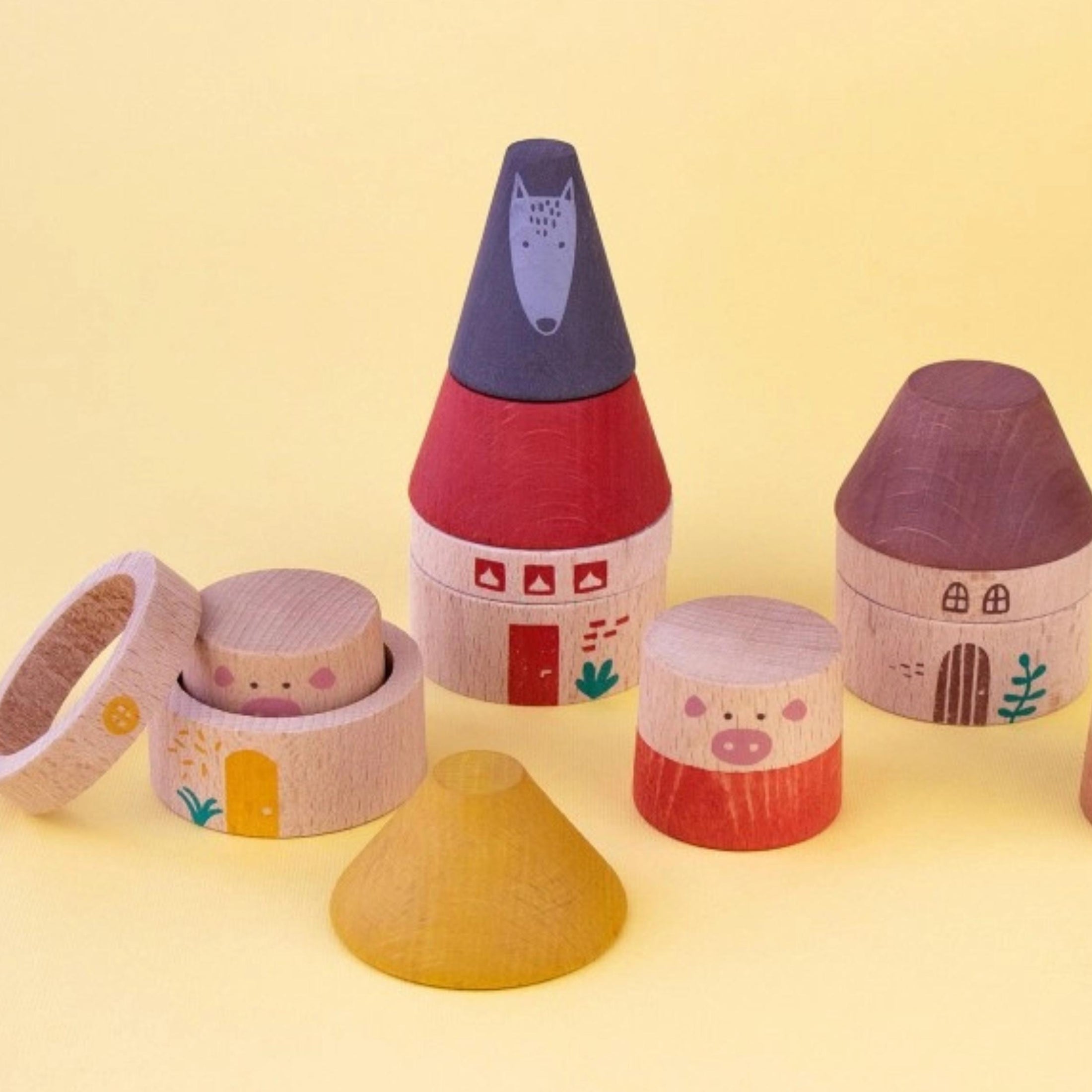 Παιδικό ξύλινο παζλ τα Τρία Μικρά Γουρουνάκια LONDJI