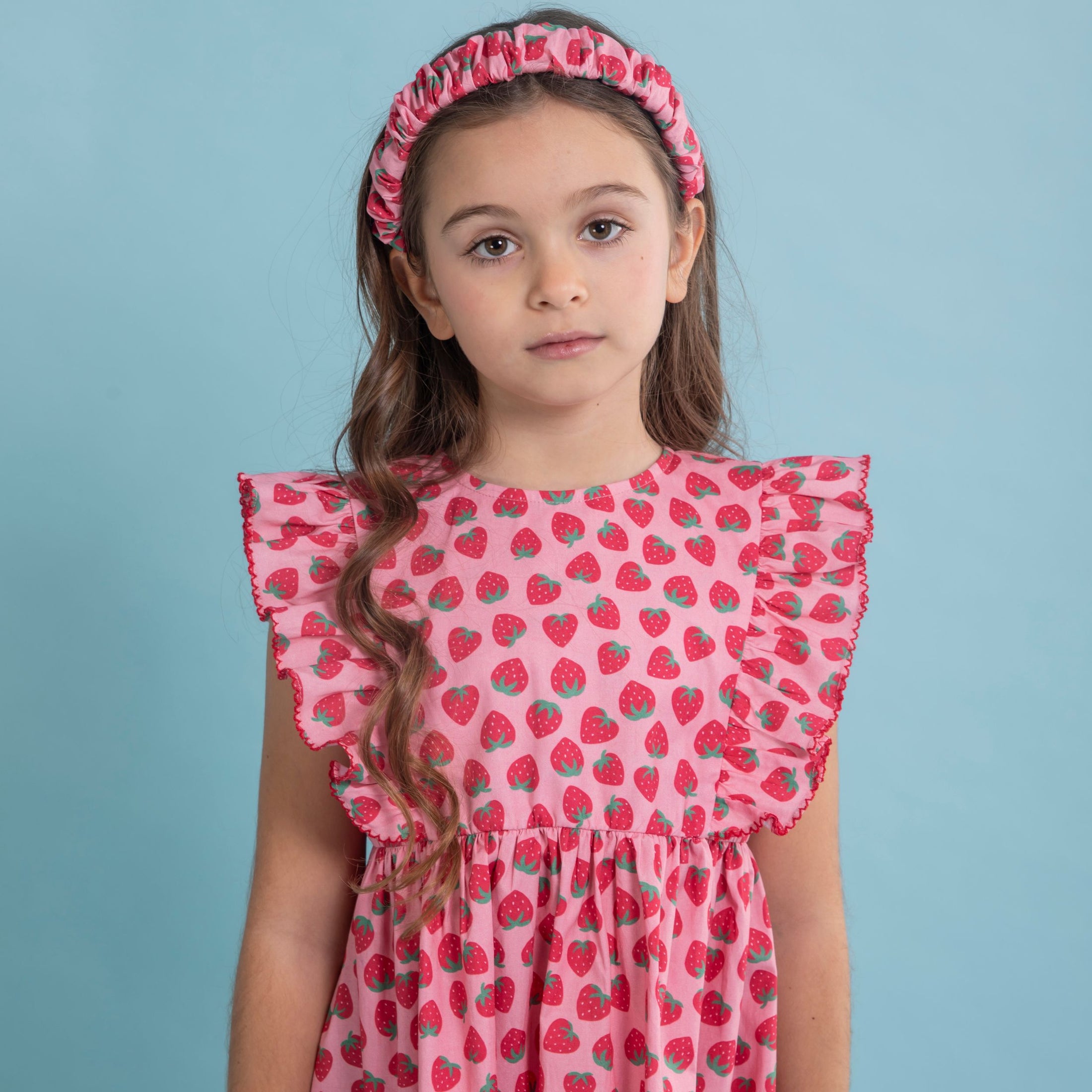 Παιδικό φόρεμα με βολάν Φράουλες Perle D'azur