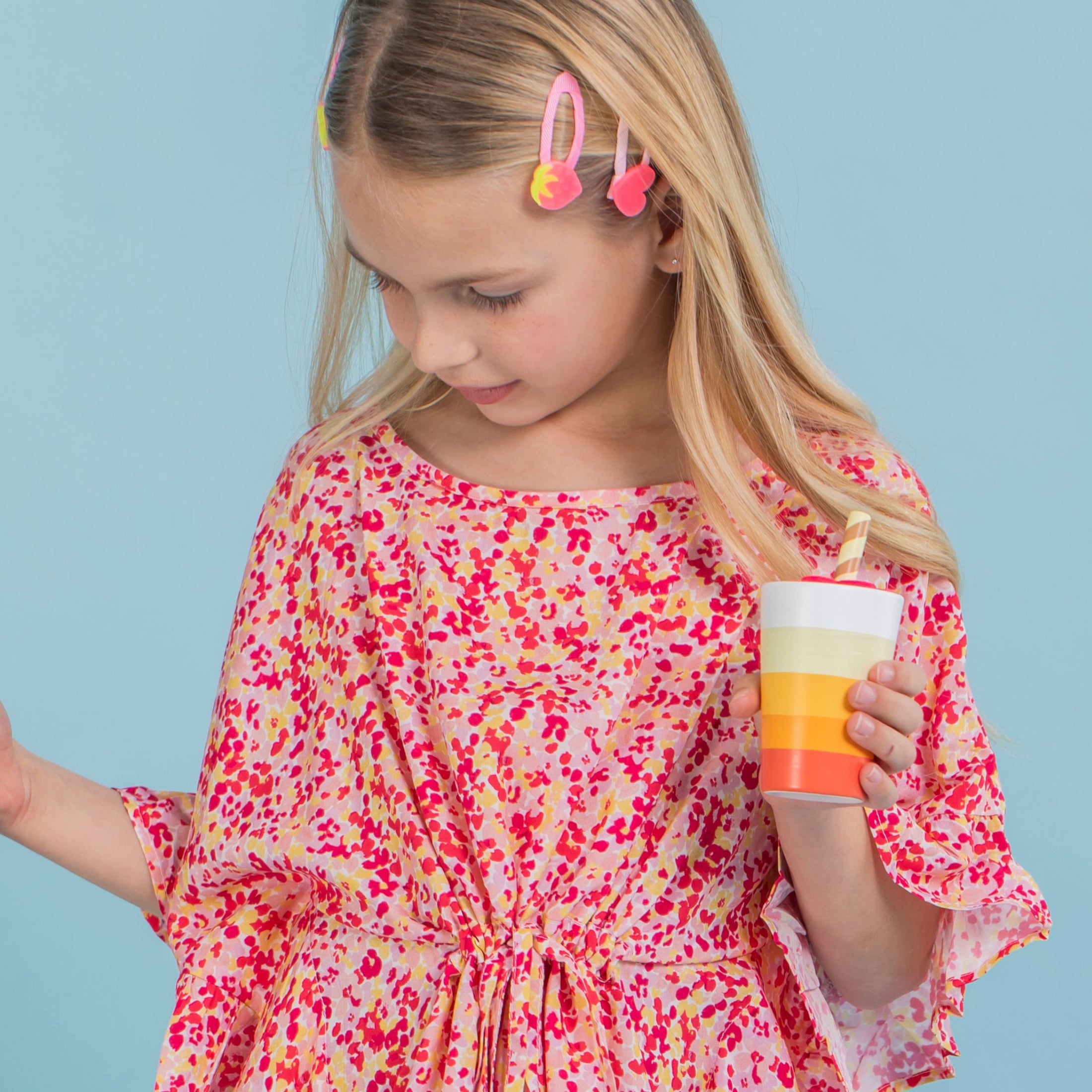 Παιδικό σετ κλιπ μαλλιών Φράουλες Perle D'azur x Mini Cools