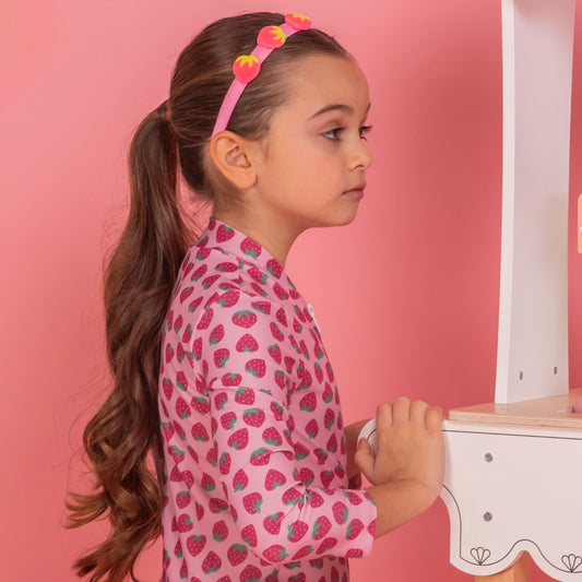 Παιδικό μαγιό μακρυμάνικο ροζ Φράουλες Perle d'azur