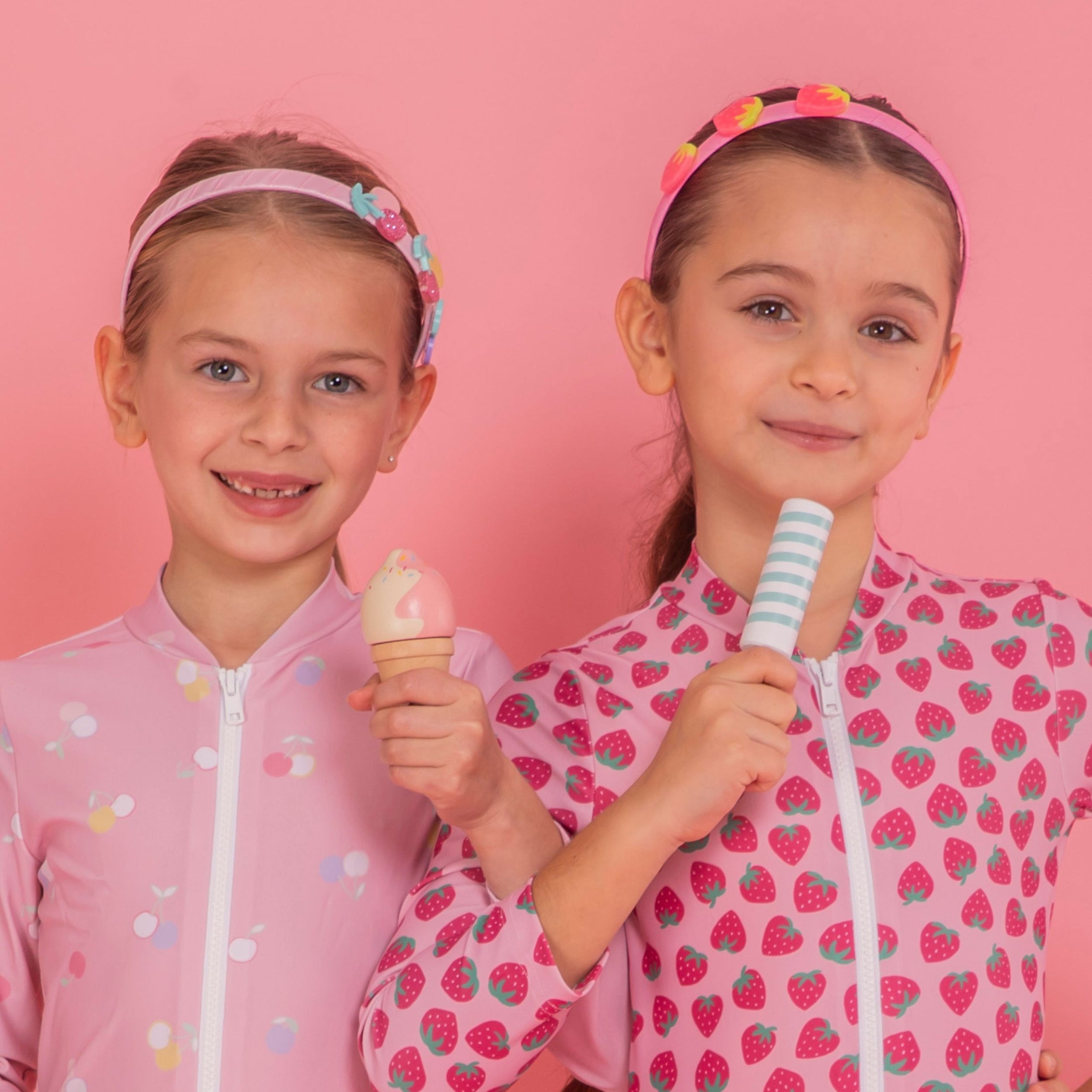 Παιδικό μαγιό μακρυμάνικο ροζ Φράουλες Perle d'azur