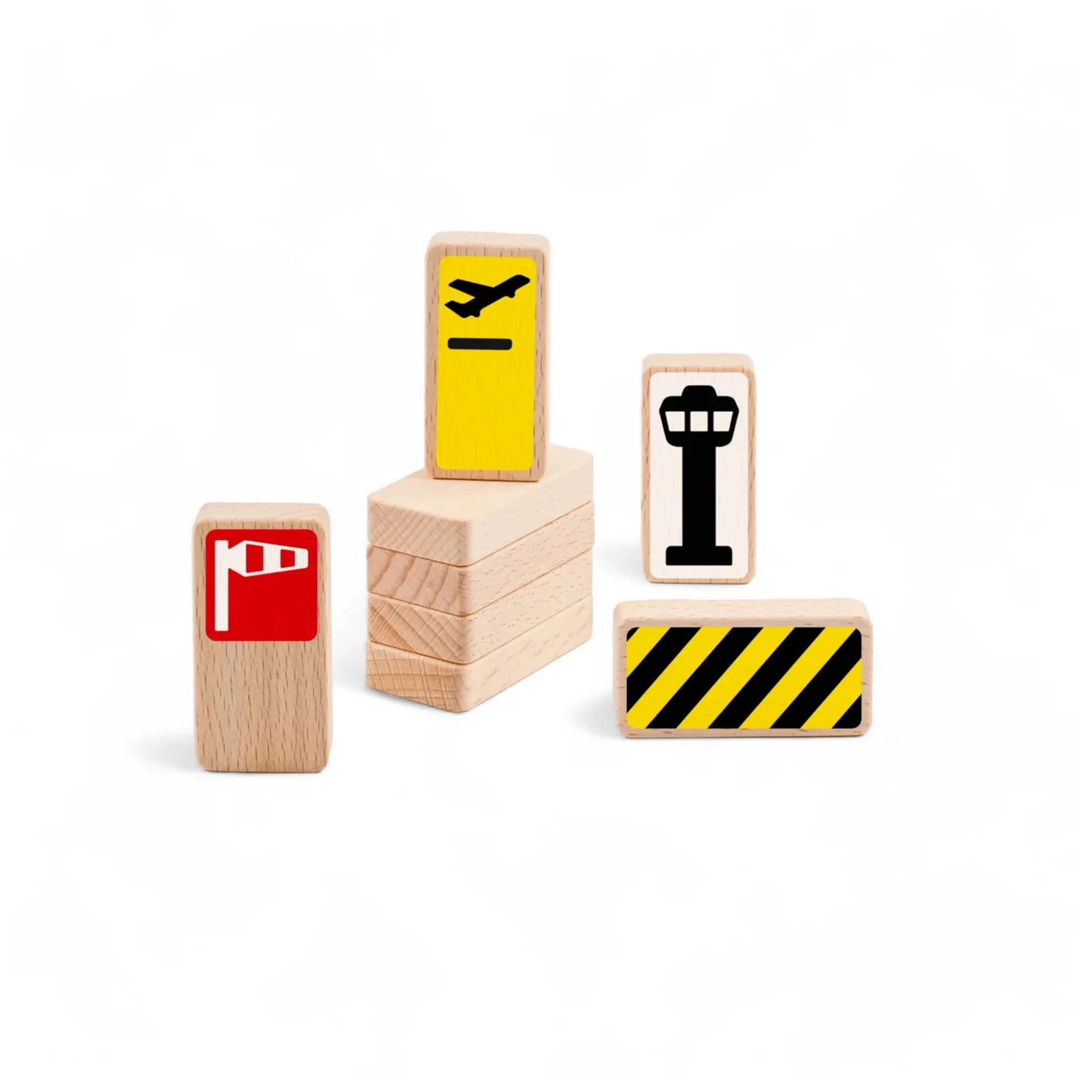 Children's wooden toy blocks - Air traffic signs