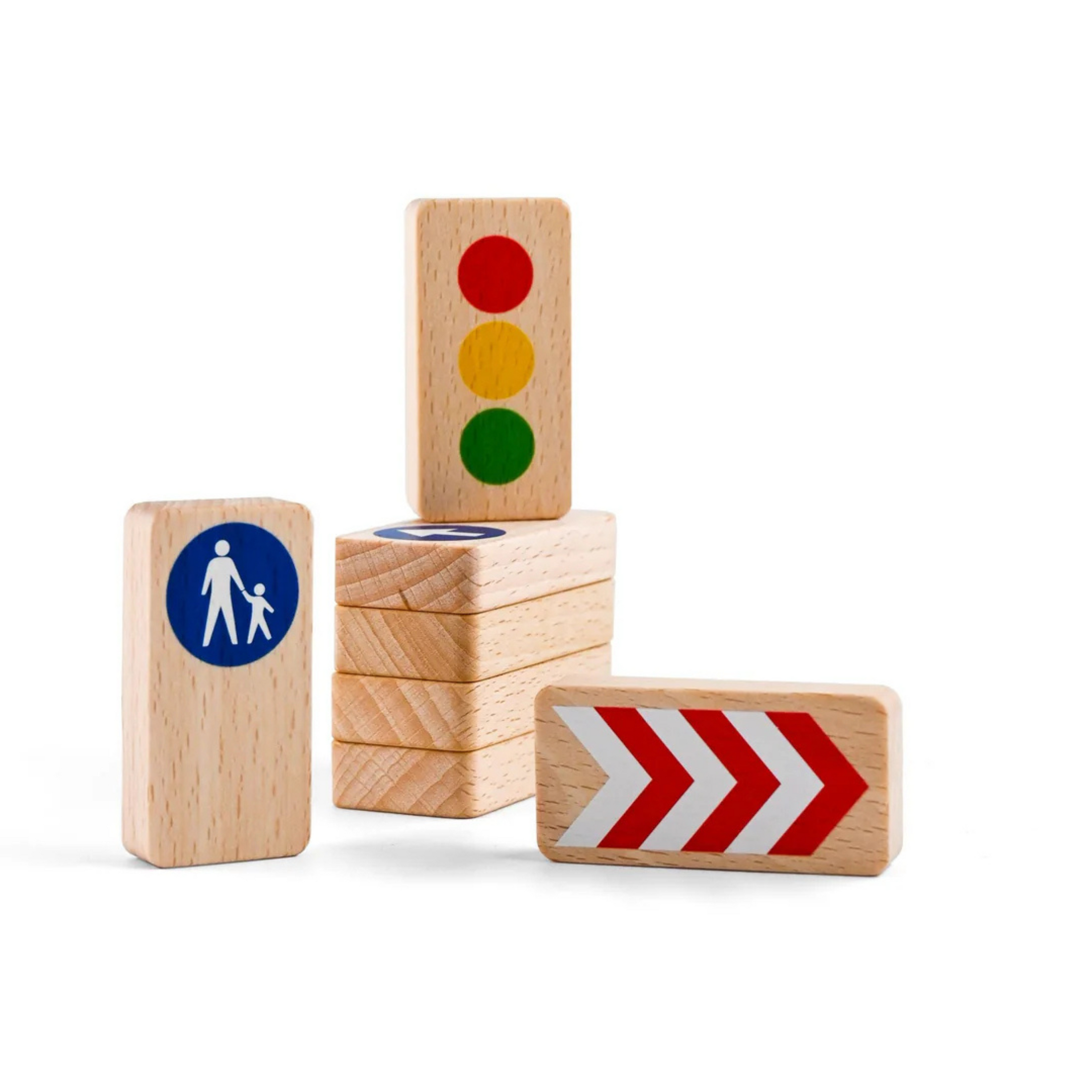 Children's wooden toy blocks-Traffic signs