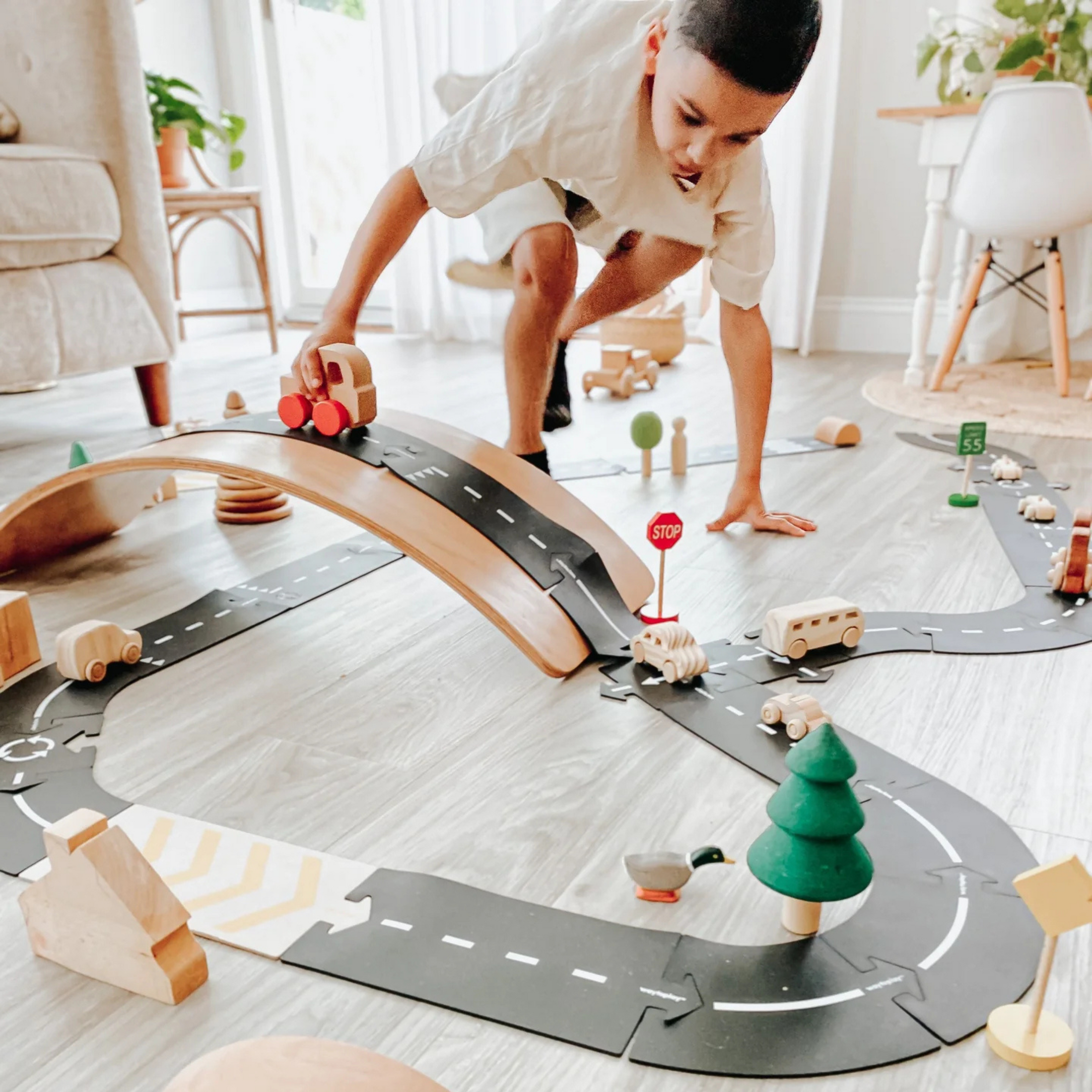 Children's wooden toy blocks-Traffic signs