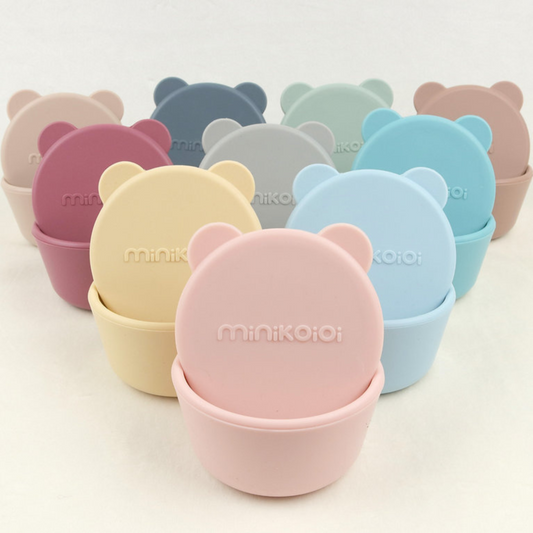 Mini Bites Baby Bowls-Pinky Pink/Powder Grey