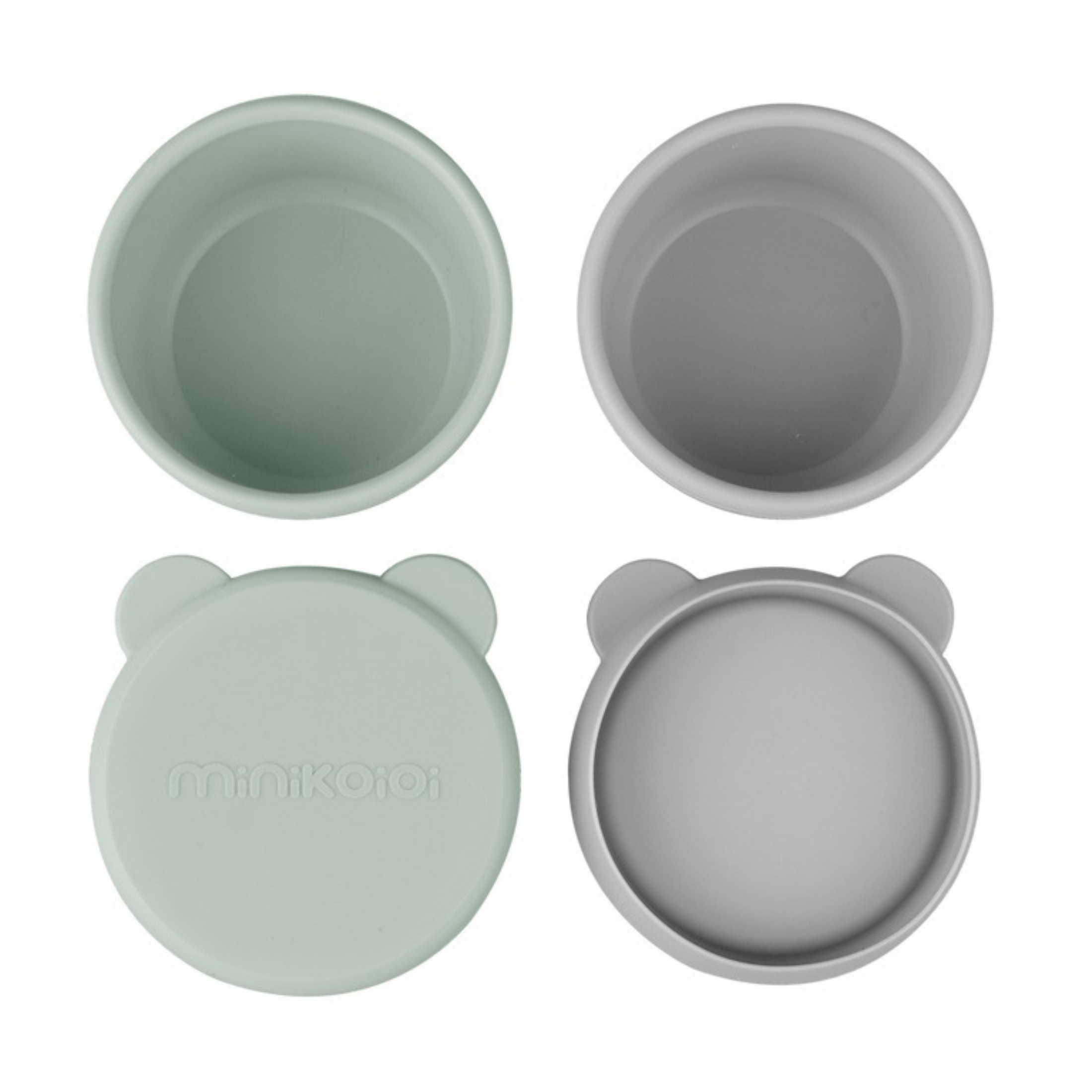 Mini Bites Baby Bowls-Aqua Green/Powder Grey