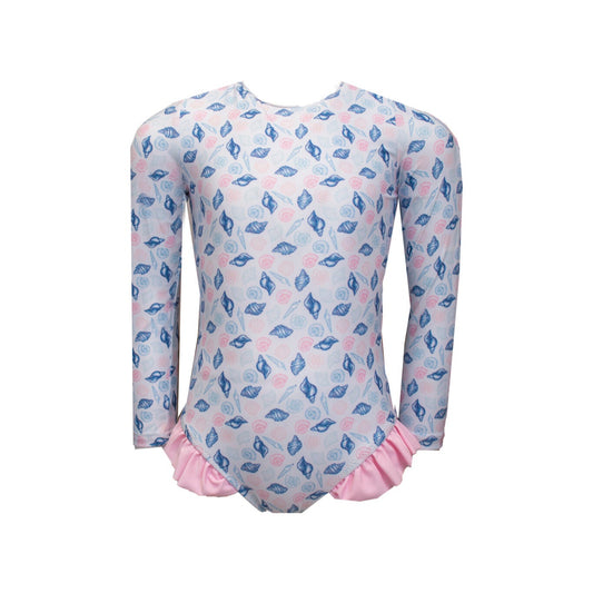 Girls Long Sleeve Shell Swimsuit