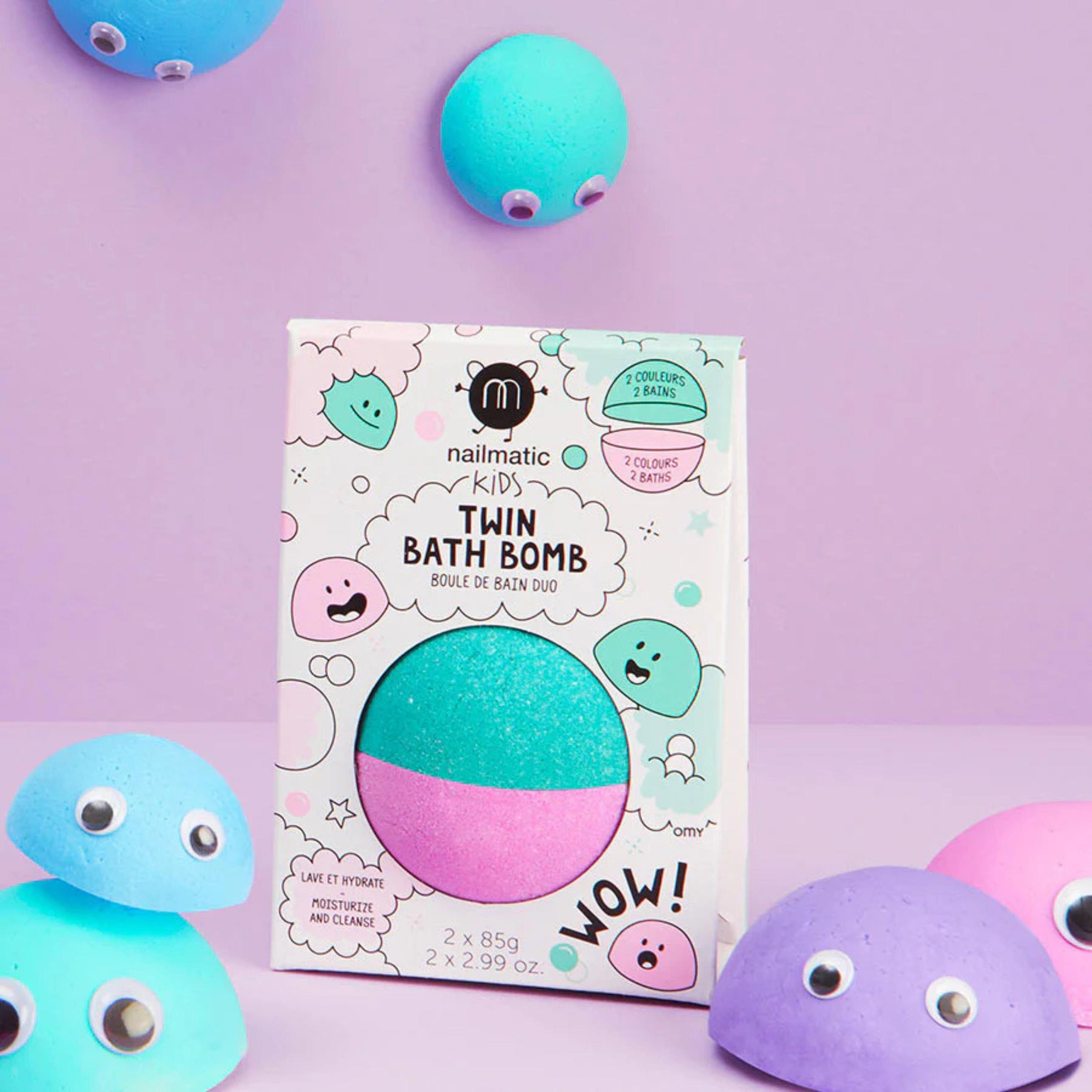 Παιδικά Bath bomb Duo (ροζ-πράσινο)