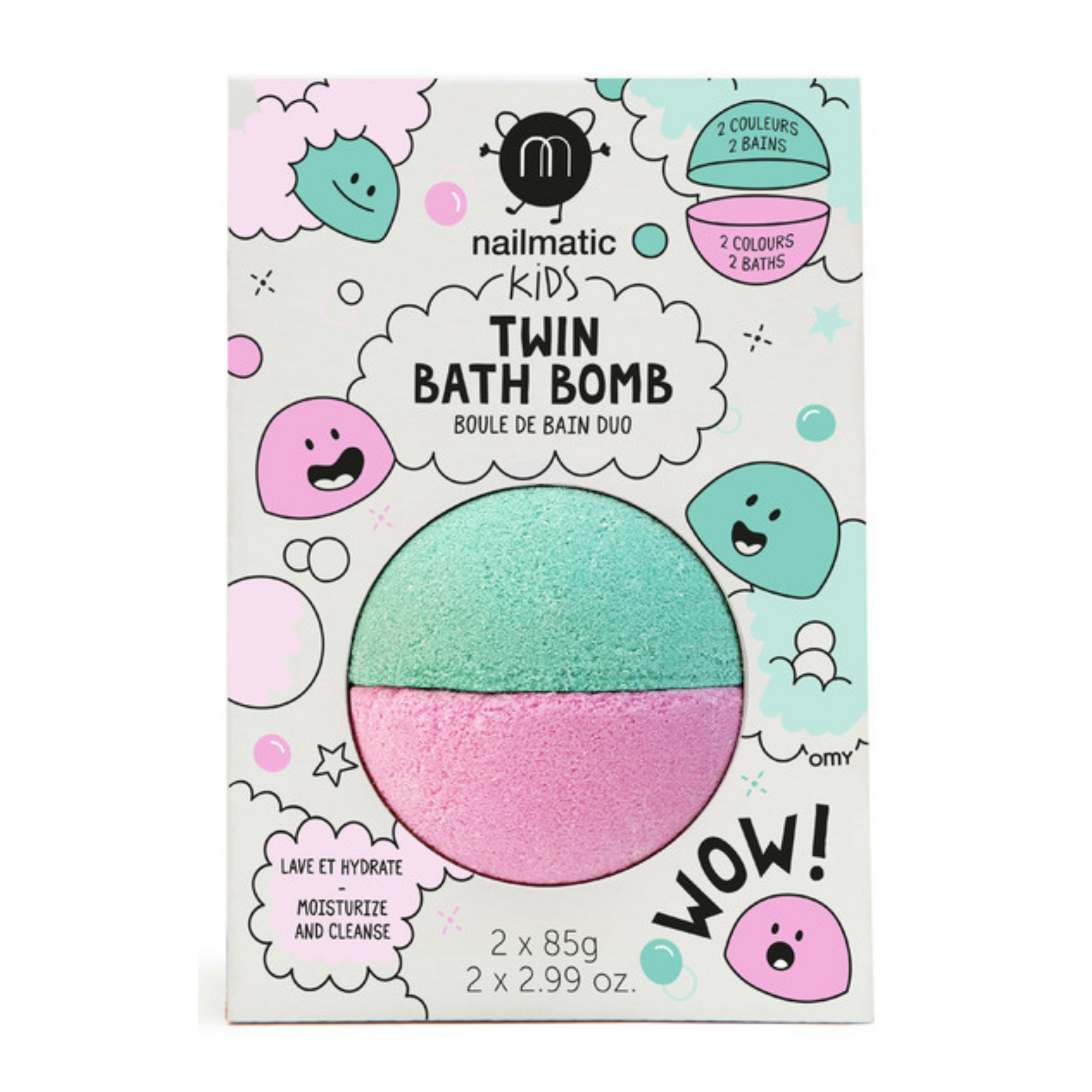 Παιδικά Bath bomb Duo (ροζ-πράσινο)