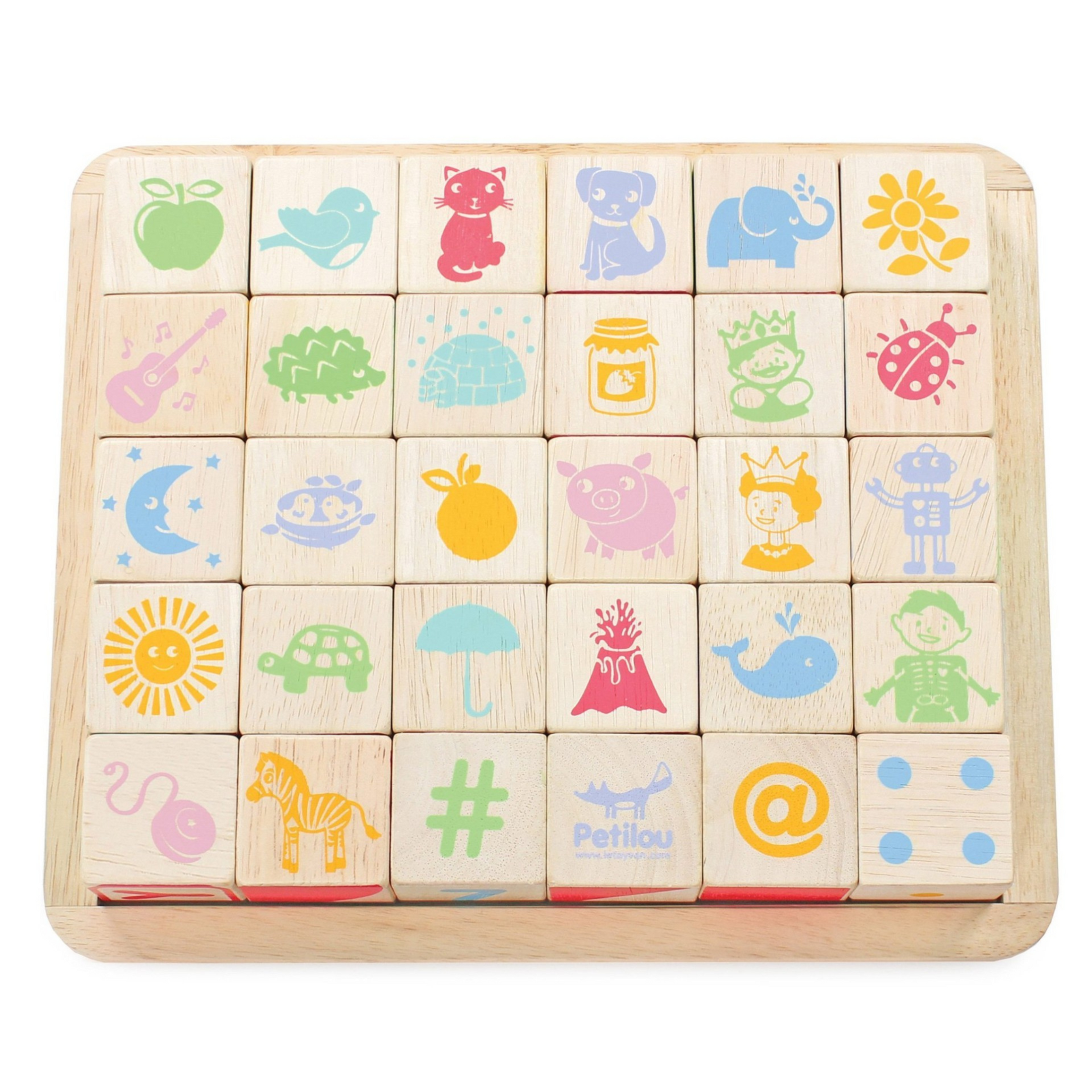 Children's wooden ABC cube puzzle toy