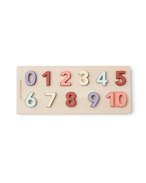 Children's wooden toy Puzzle with numbers 1-10