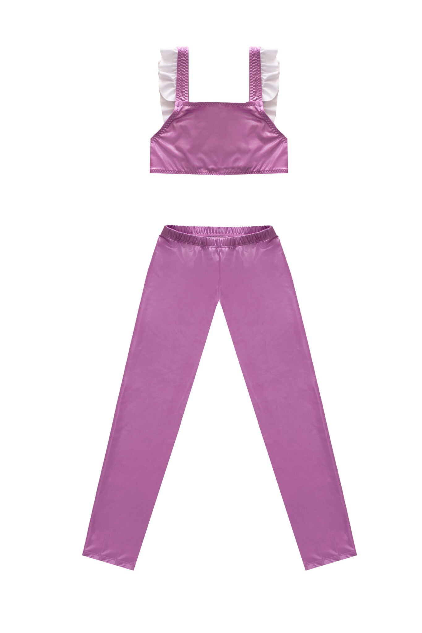 Girls' purple leggings Satinato