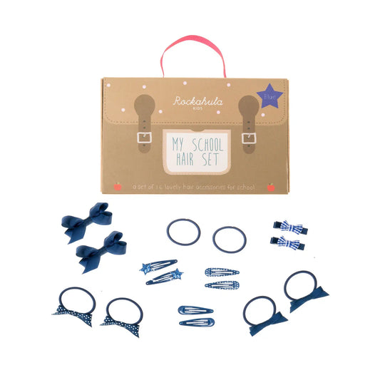 My School Girls blue hair accessory set