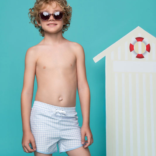 Boys swimsuit bordie Blue Gingham