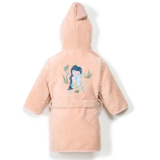 Baby bathrobe bamboo Pink Mermaid