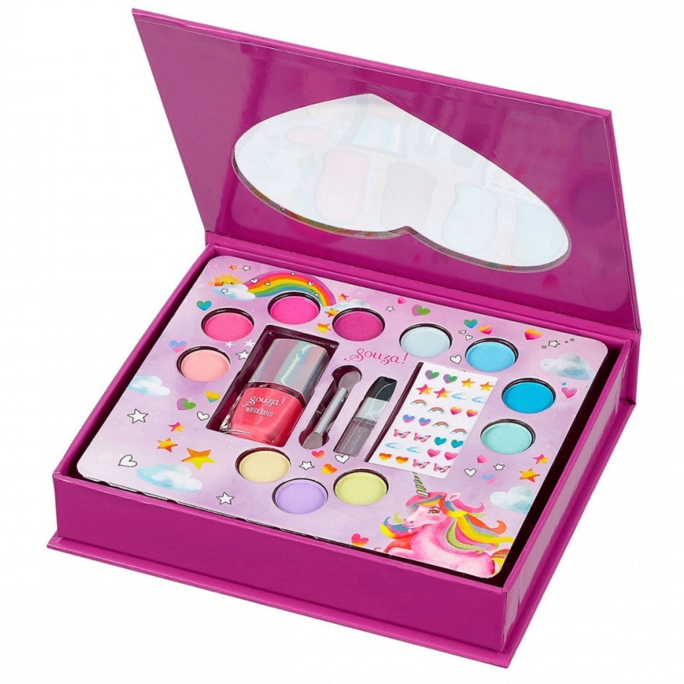 Παιδικό κουτί δώρου μωβ Καρδιά με καλλυντικά Souza