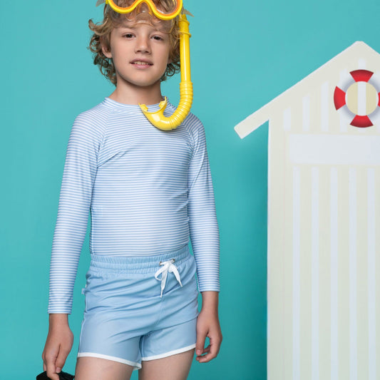 Boys bordie swimsuit, light blue