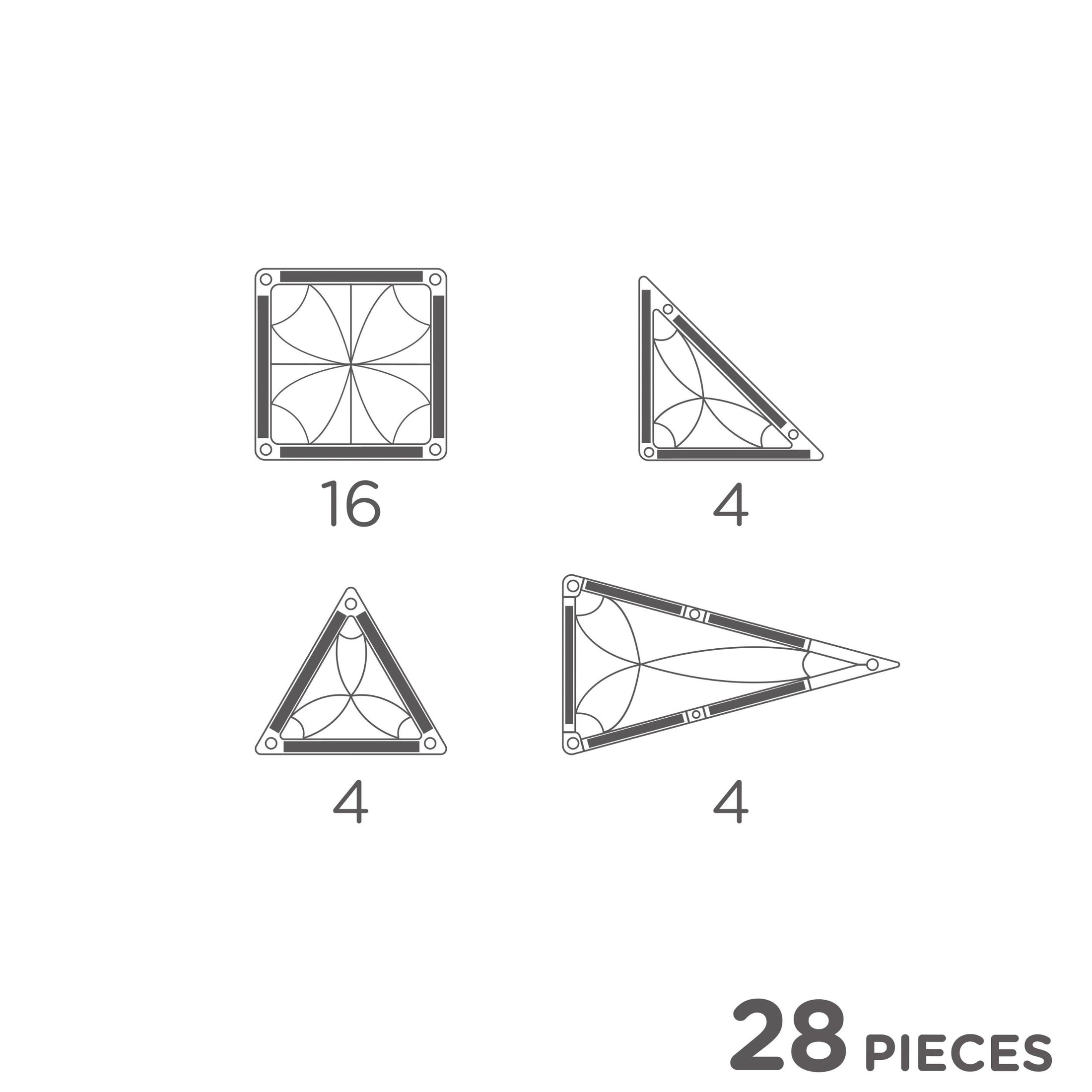 Μαγνητικό παιχνίδι Mini Tiles Intense 28 τεμάχια Cleverclixx