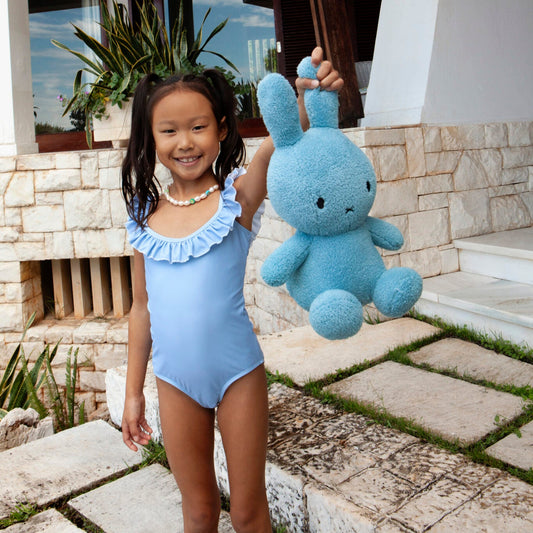 Girls one-piece swimsuit Blue Round Neck