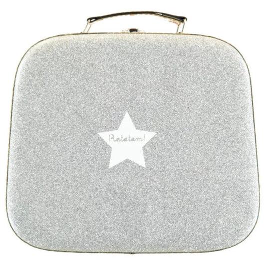 Παιδικό βαλιτσάκι ασημί γκλίτερ 25 cm