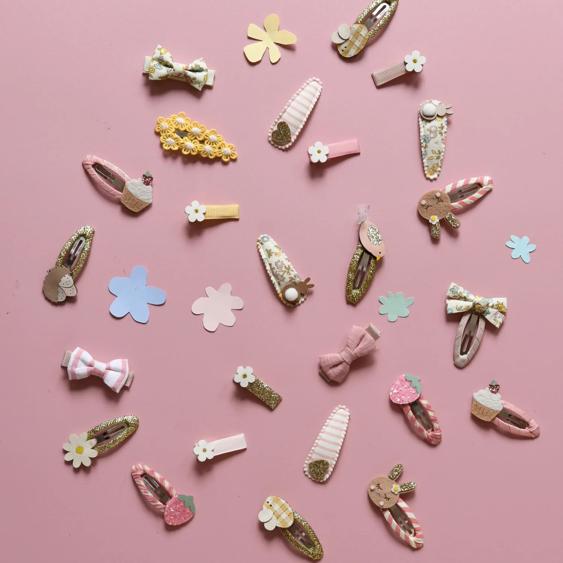 Παιδικά κλιπ μαλλιών δυο σετ Λαγουδάκι Καρδιά Rockahula