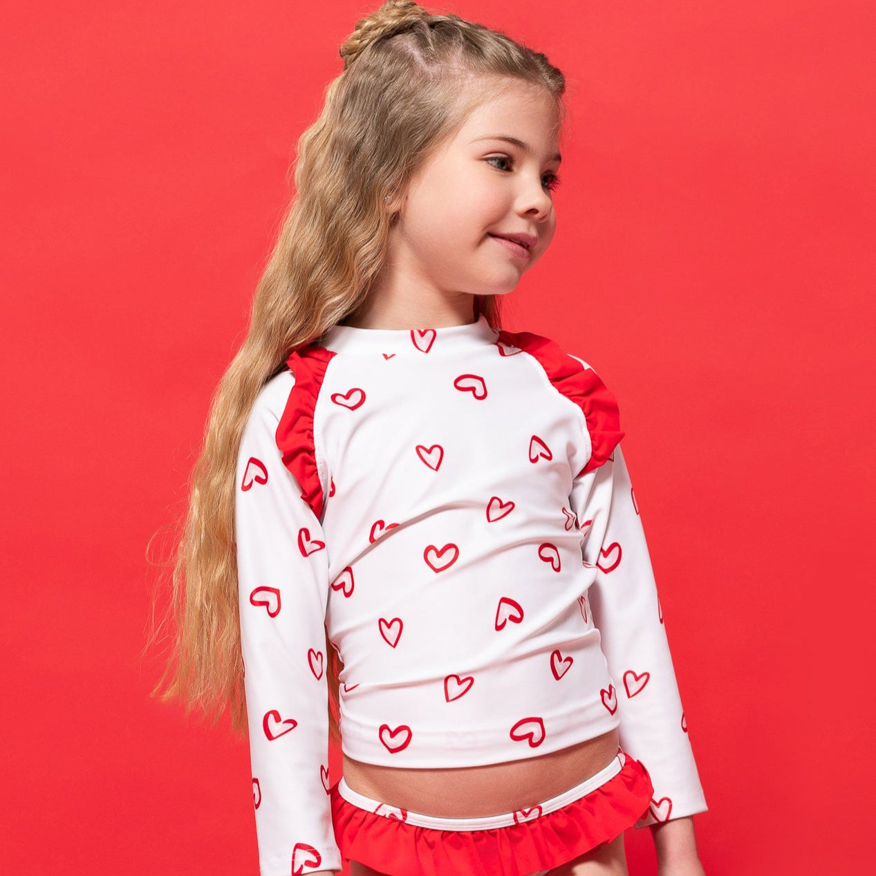 Girls Rashguard Hearts