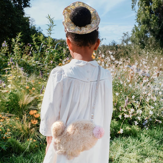 Παιδικό scrunchie με διπλό βολάν ανοιξιάτικα Λουλούδια Rockahula