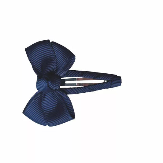 Children's hair clip with bow, dark blue