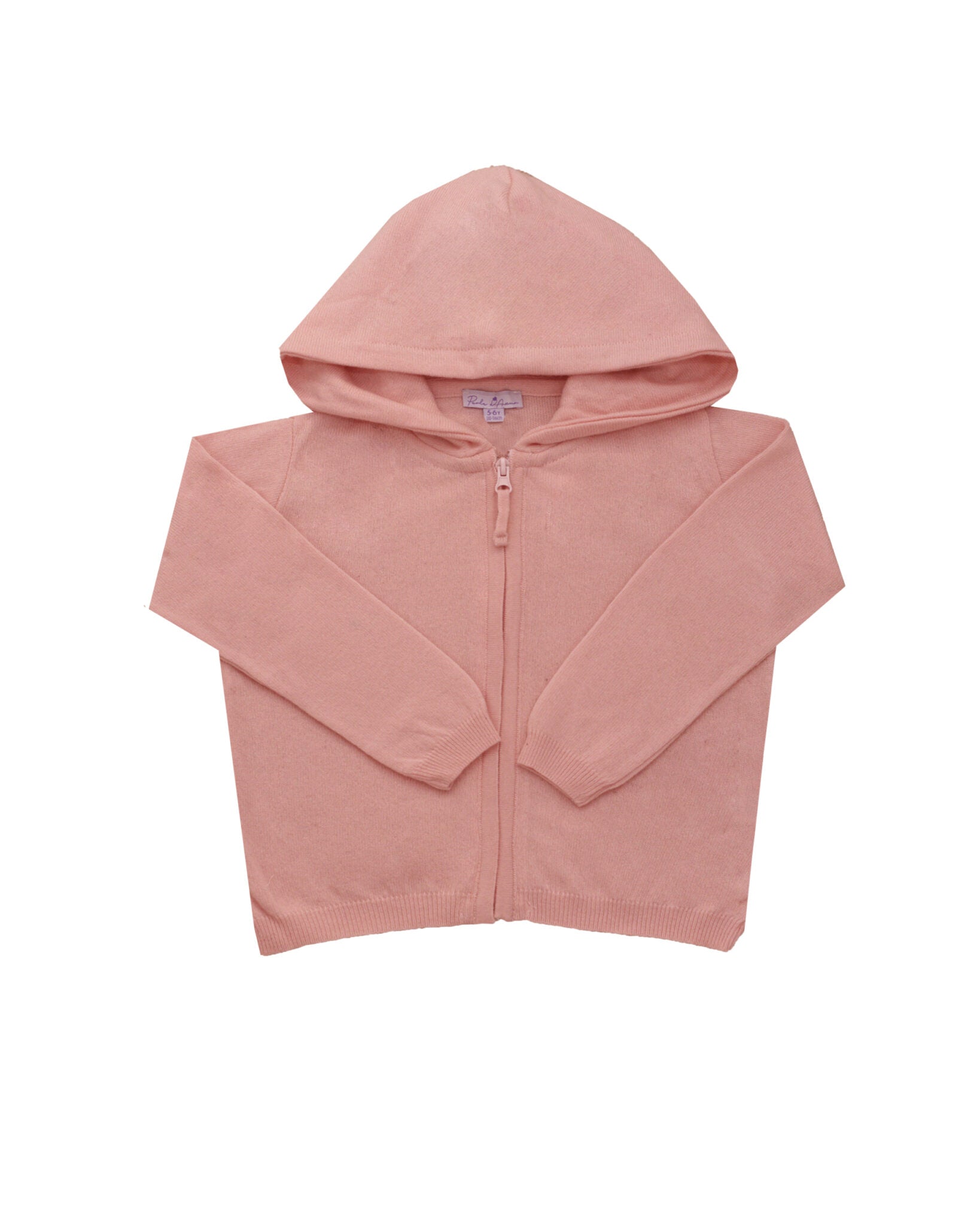 Girls woolen cardigan with hood Pink