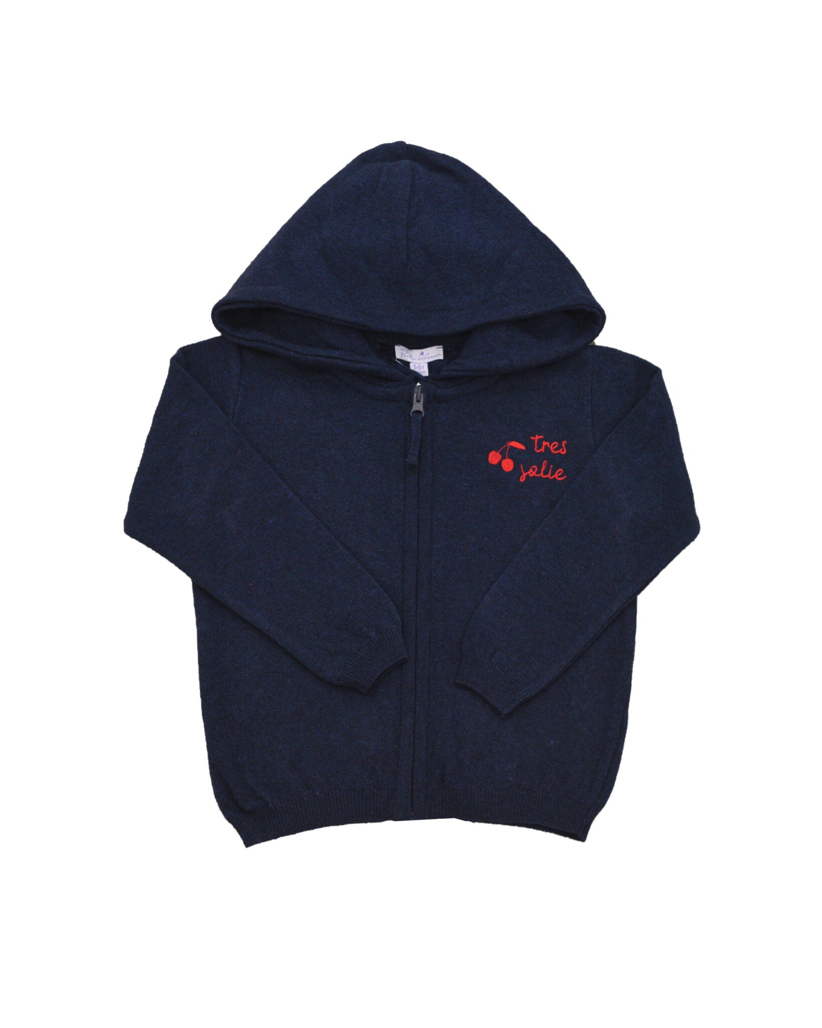 Kids woolen cardigan with hood blue tres jolie