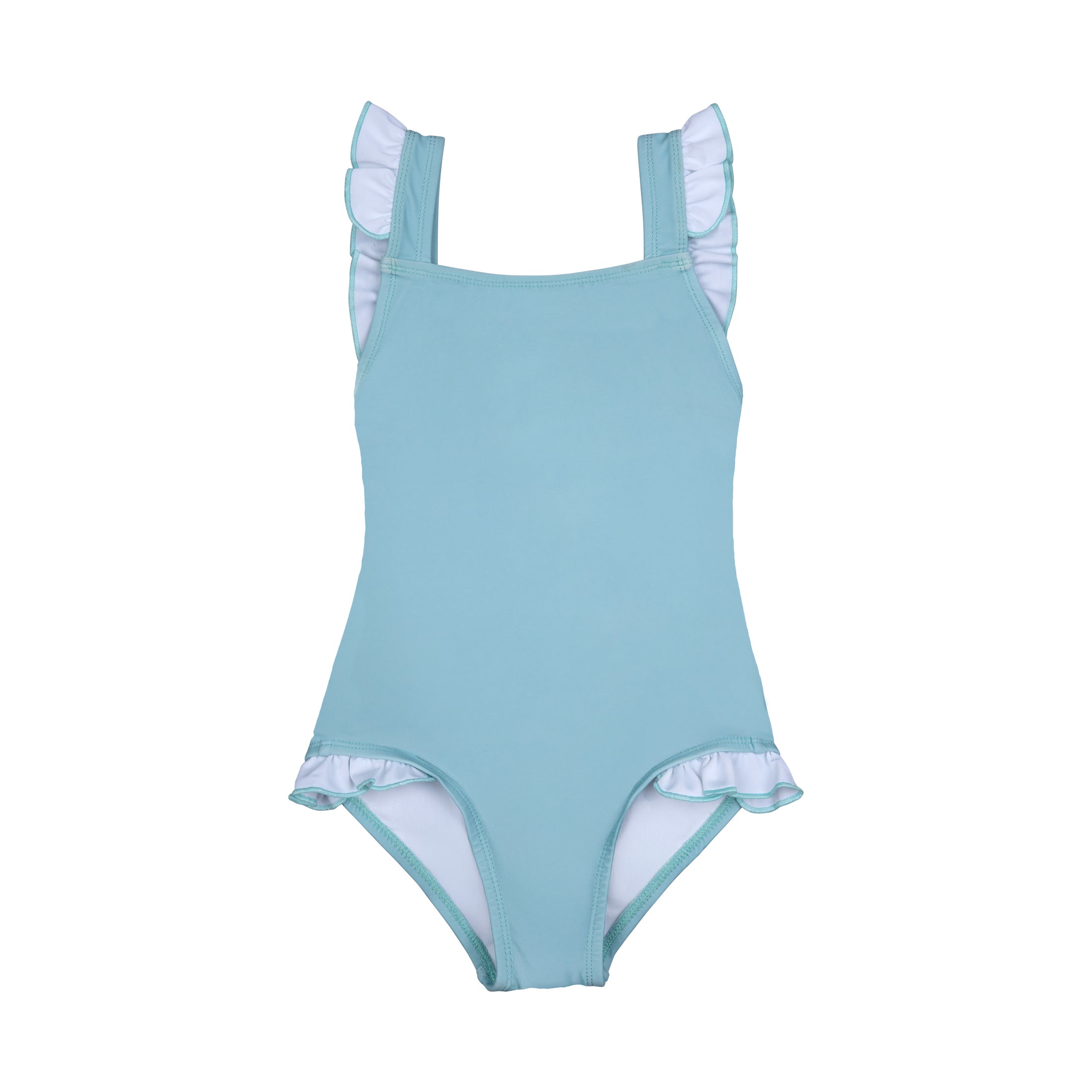 Παιδικό Μαγιό Ολόσωμο Aqua Square Neck Ruffles Perle D'azur